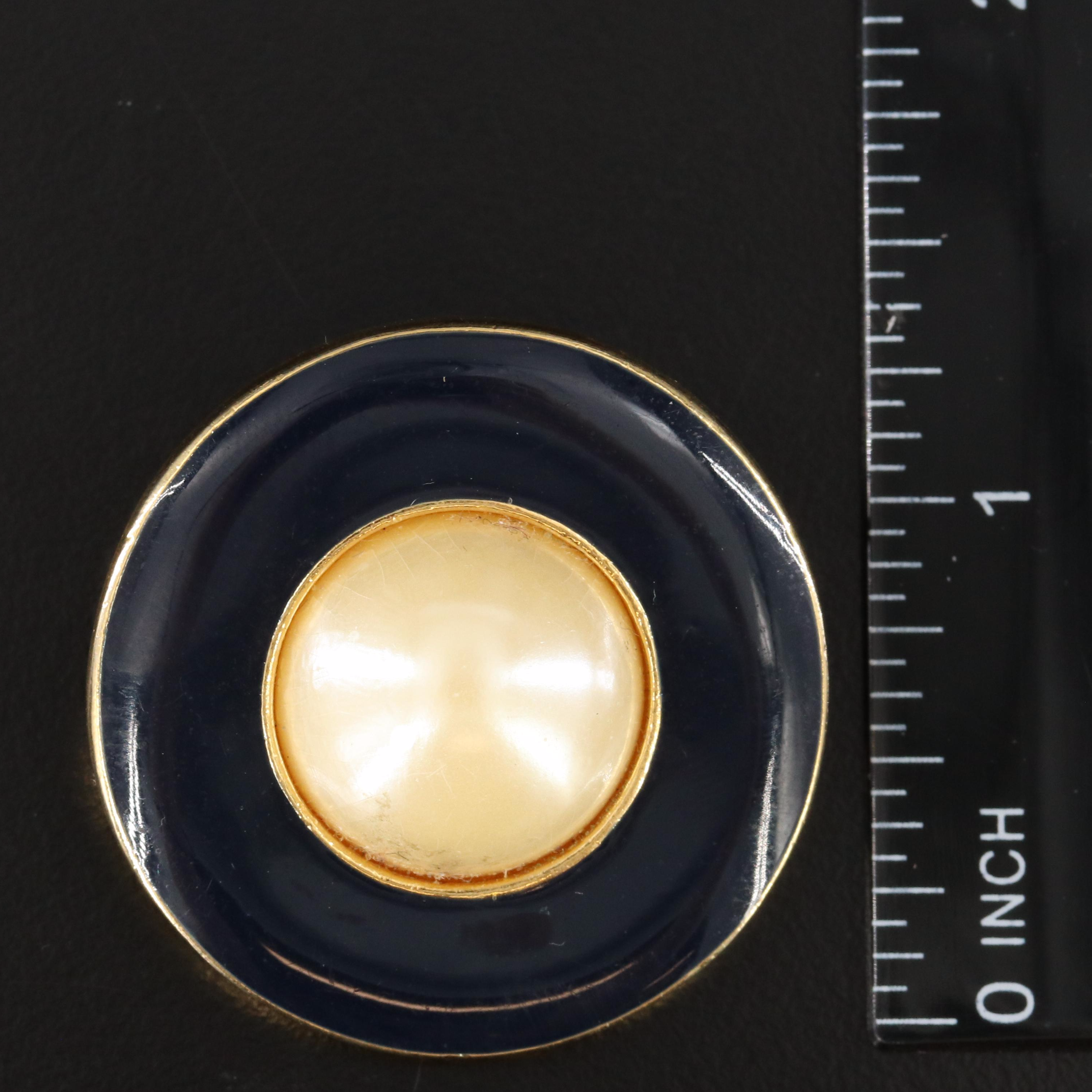 Faux Pearl Enamel Pin