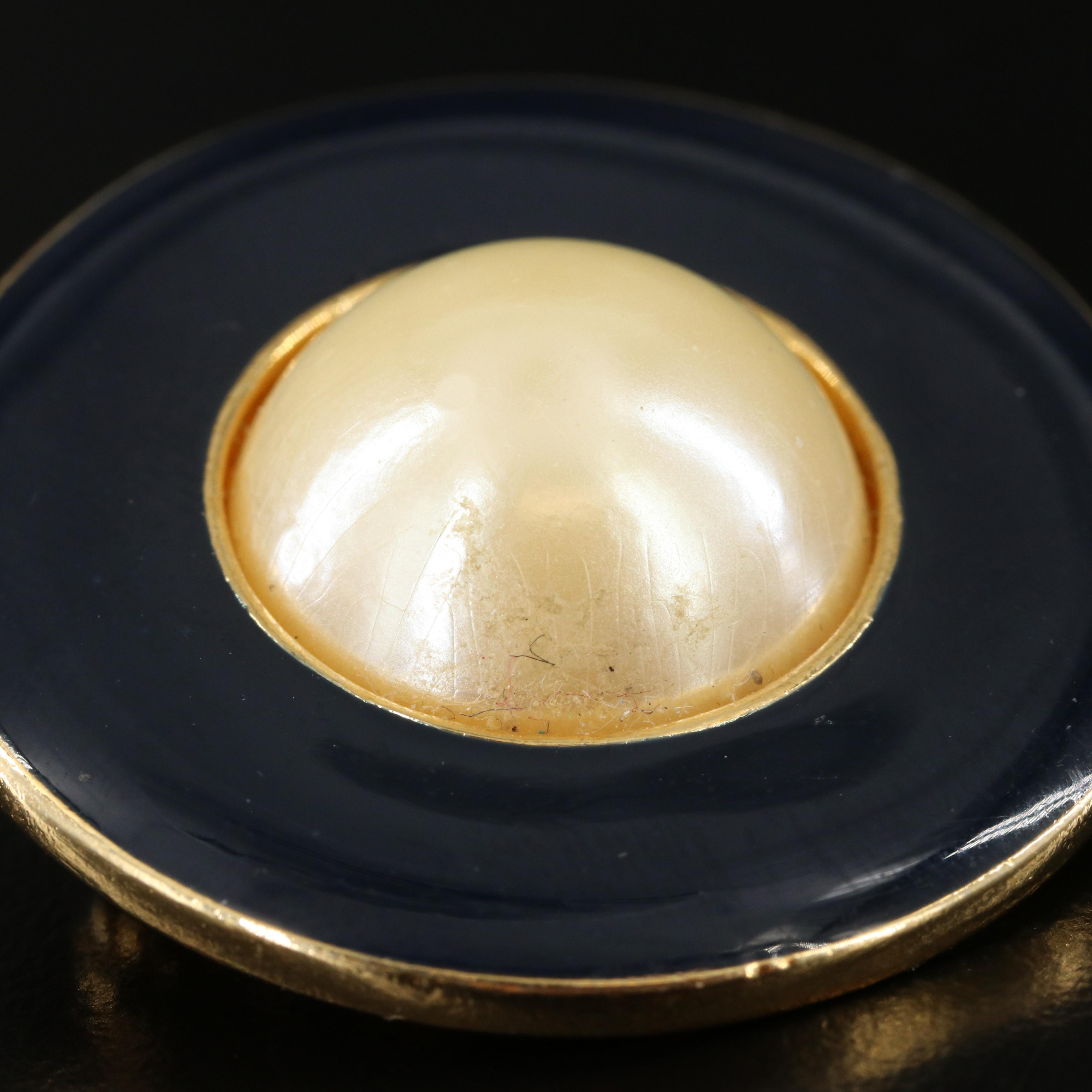 Faux Pearl Enamel Pin