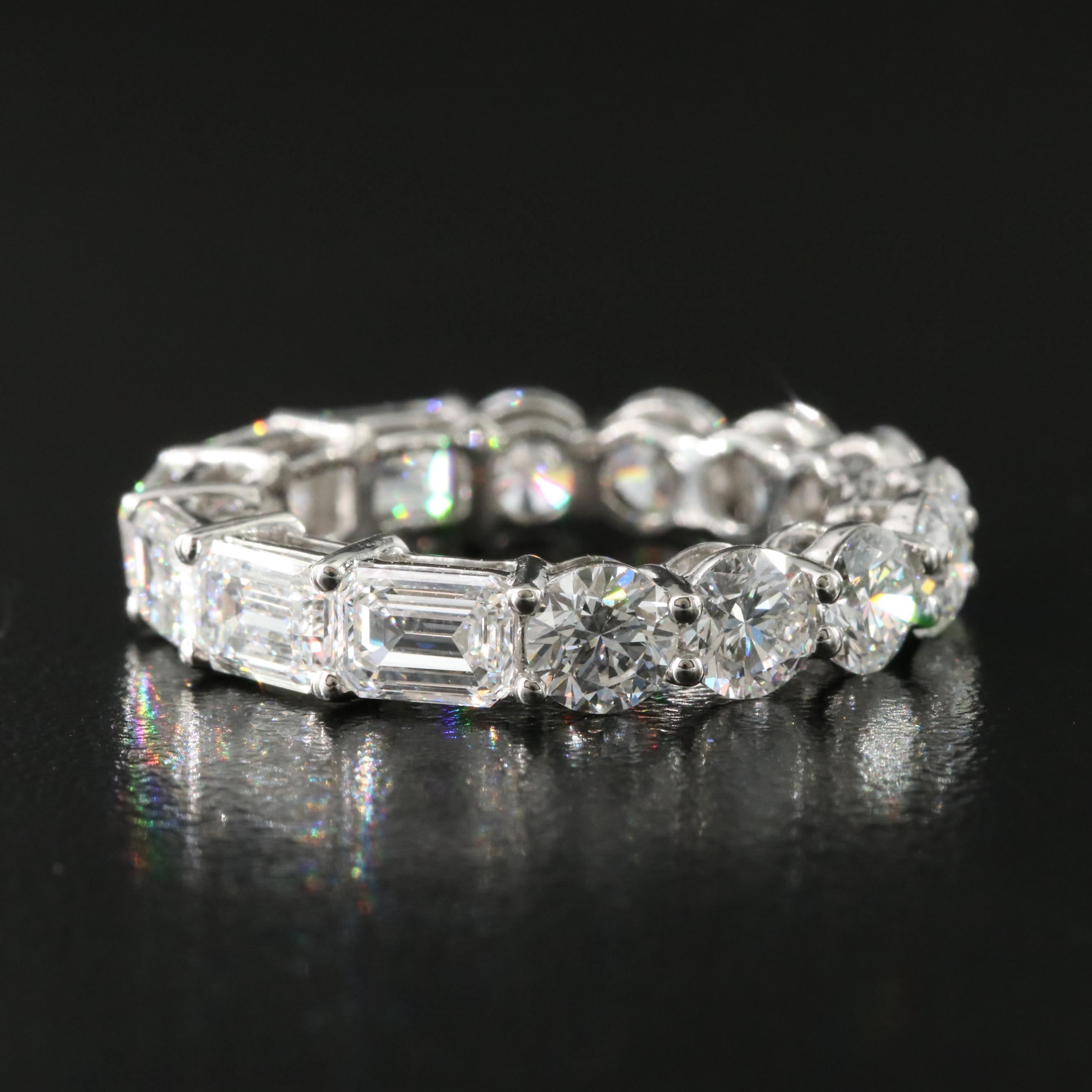 Platinum 6.40 CTW Lab Grown Diamond Reversible Eternity Band