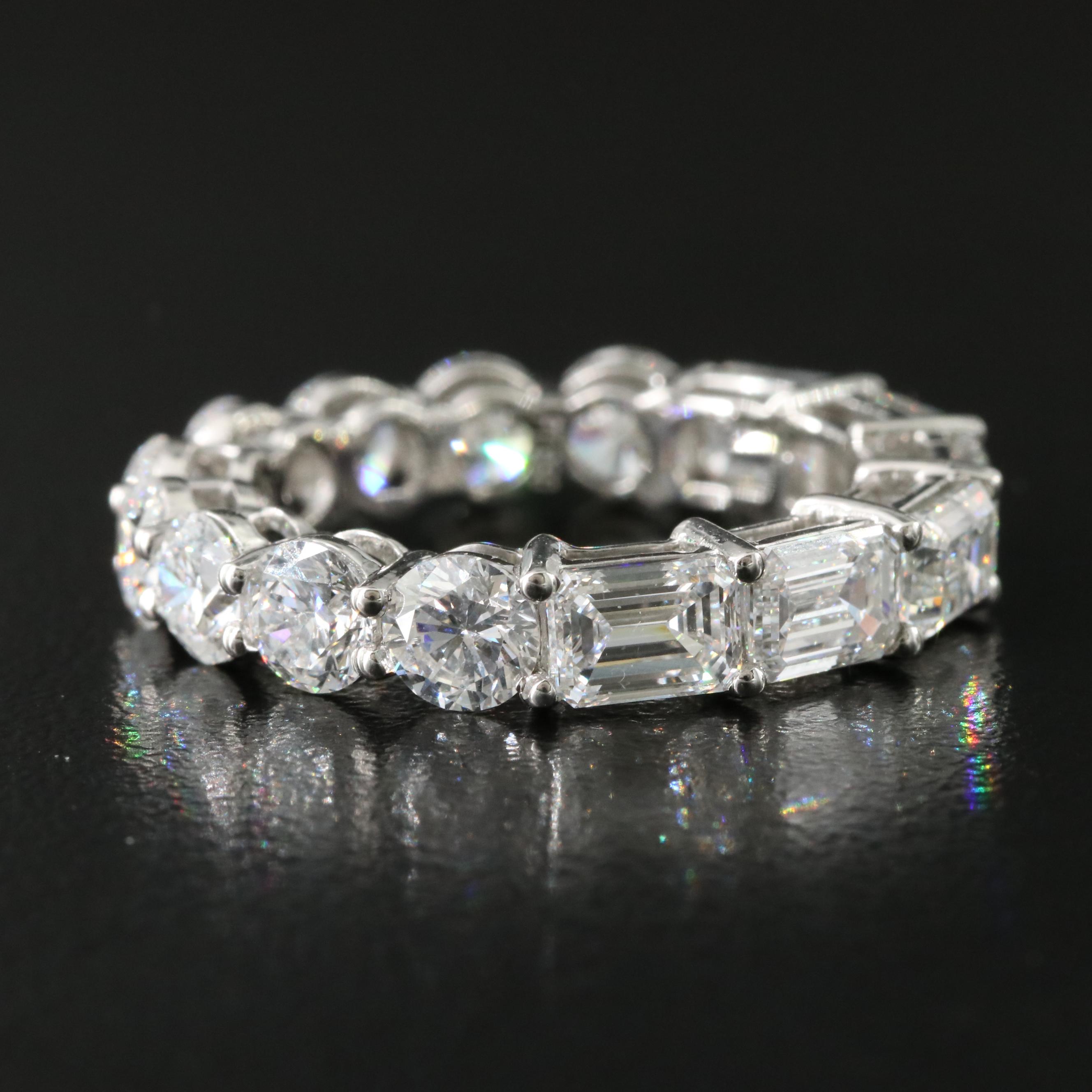 Platinum 6.40 CTW Lab Grown Diamond Reversible Eternity Band