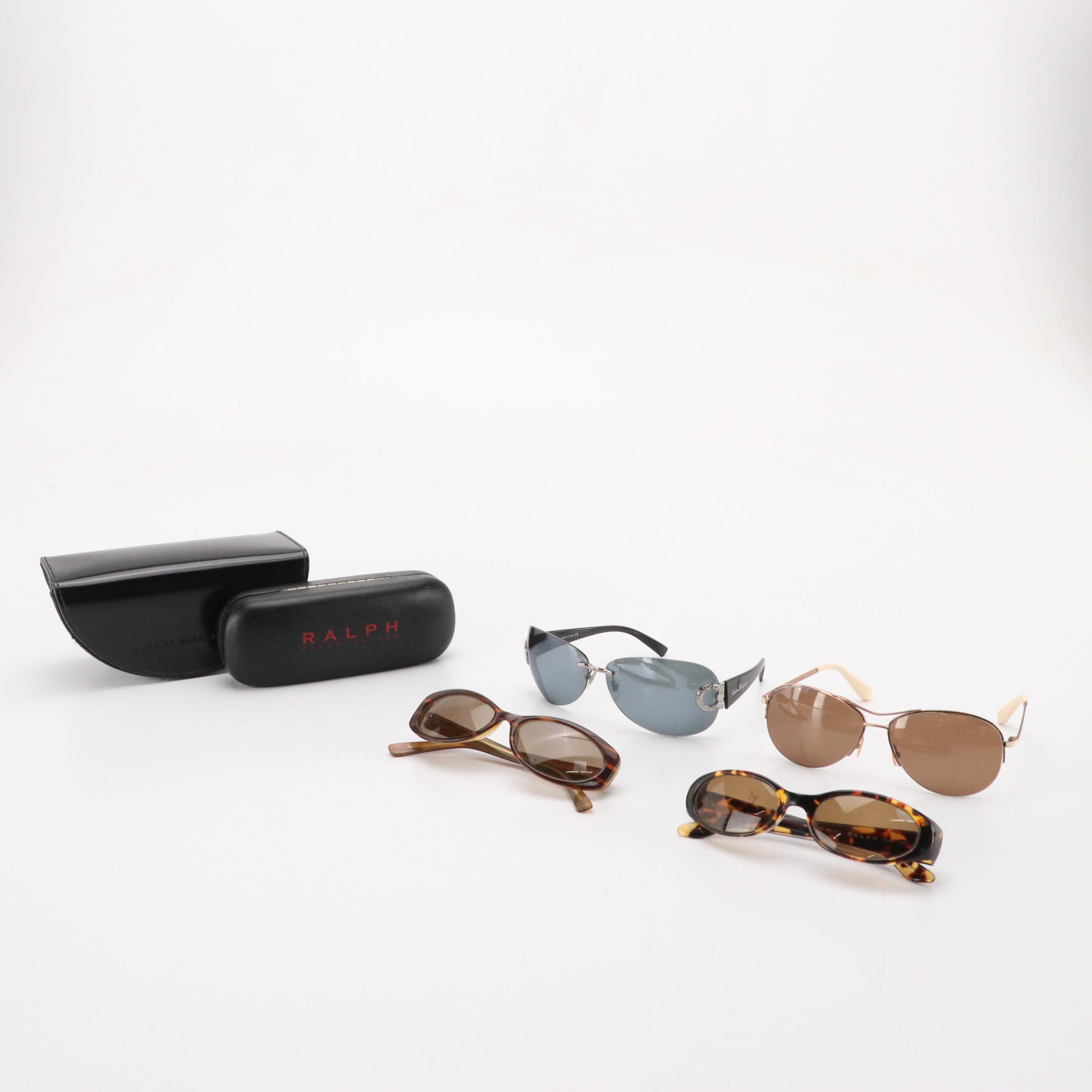 Salvatore Ferragamo Gancini Sunglasses, Anna Sui Oval Sunglasses, and More