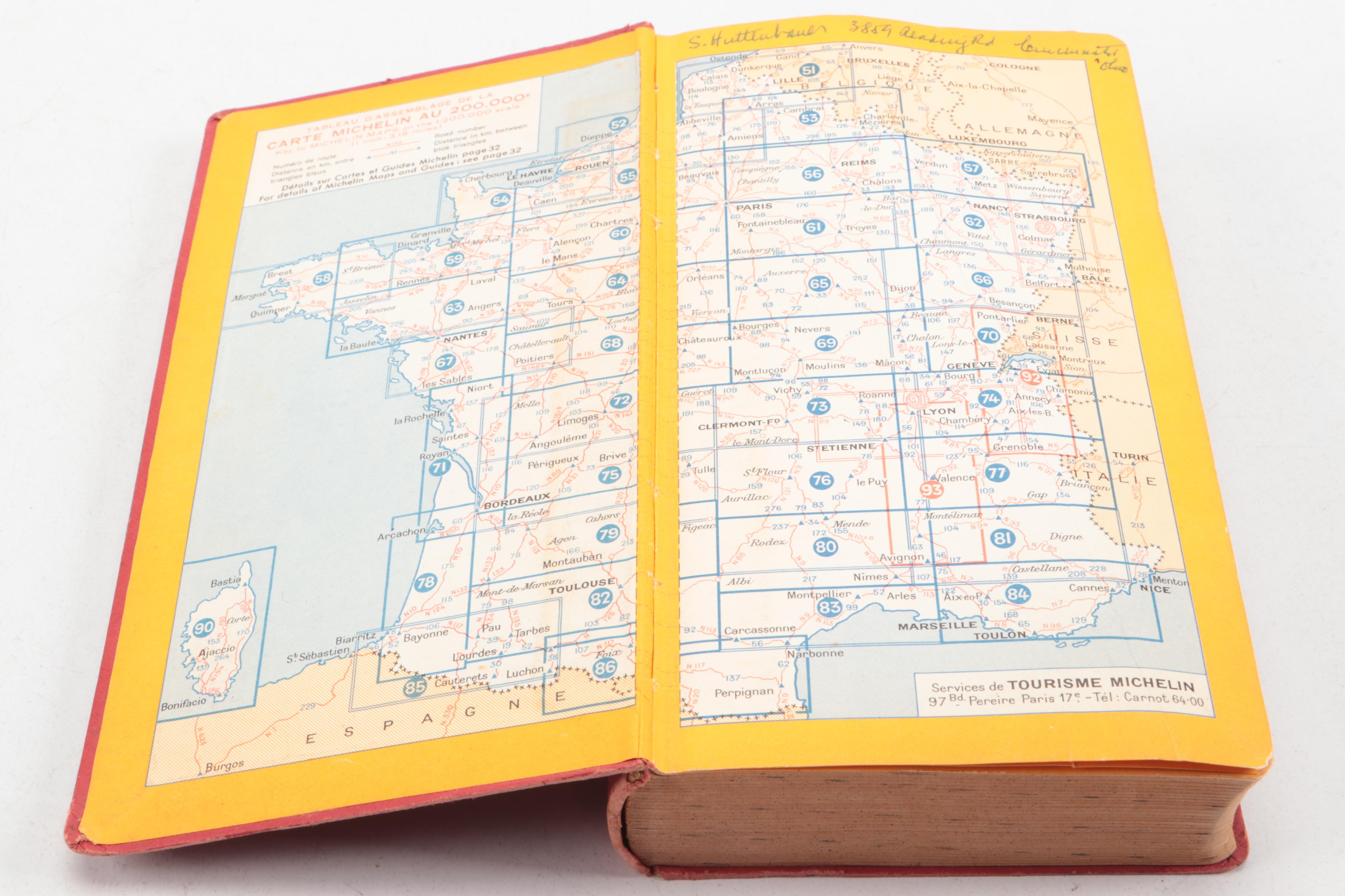 "Guide du pneu Michelin" Travel Guide Book, 1955