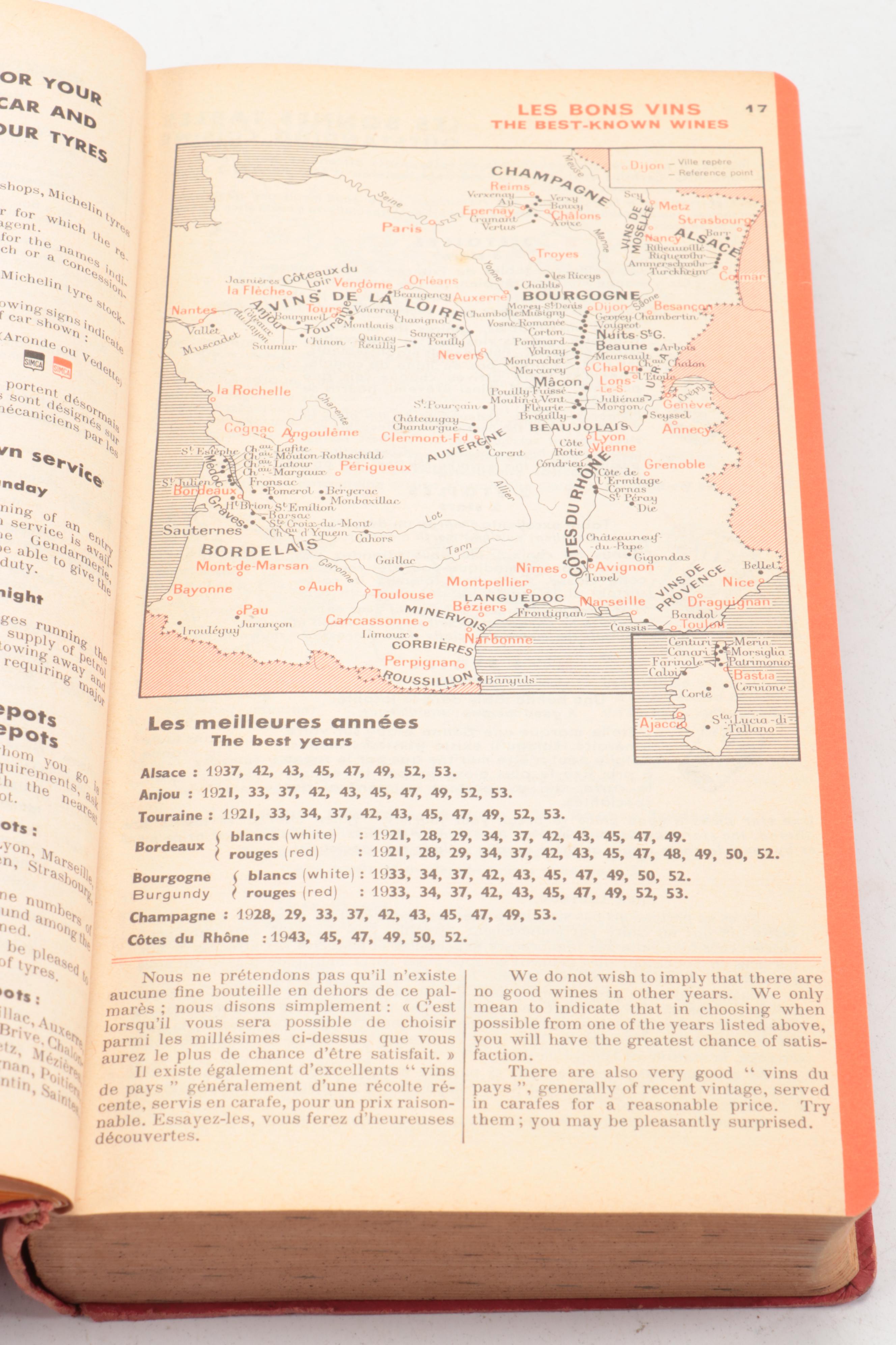 "Guide du pneu Michelin" Travel Guide Book, 1955