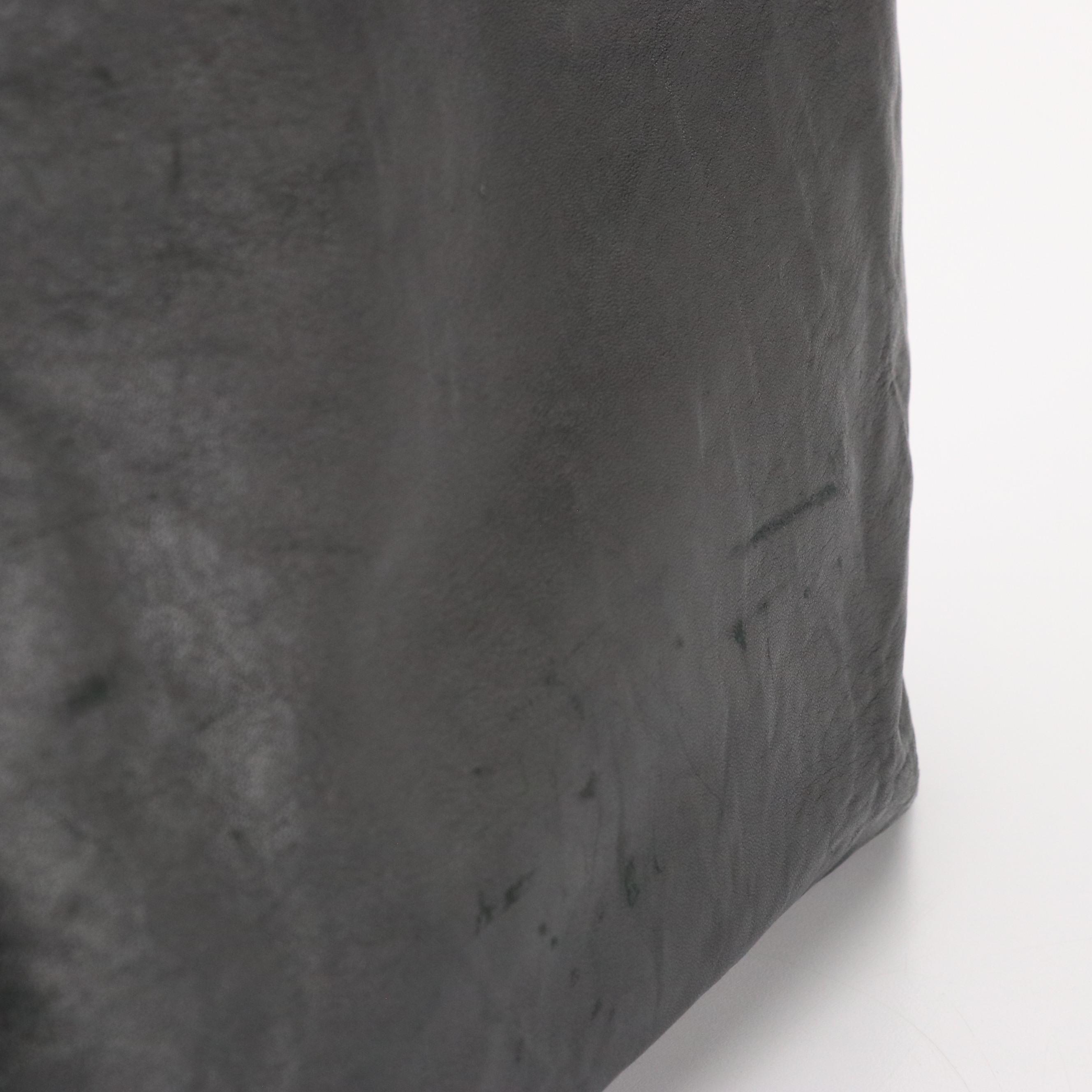 Prada Top Handle Shopper Tote in Black Crinkled Calfskin Leather