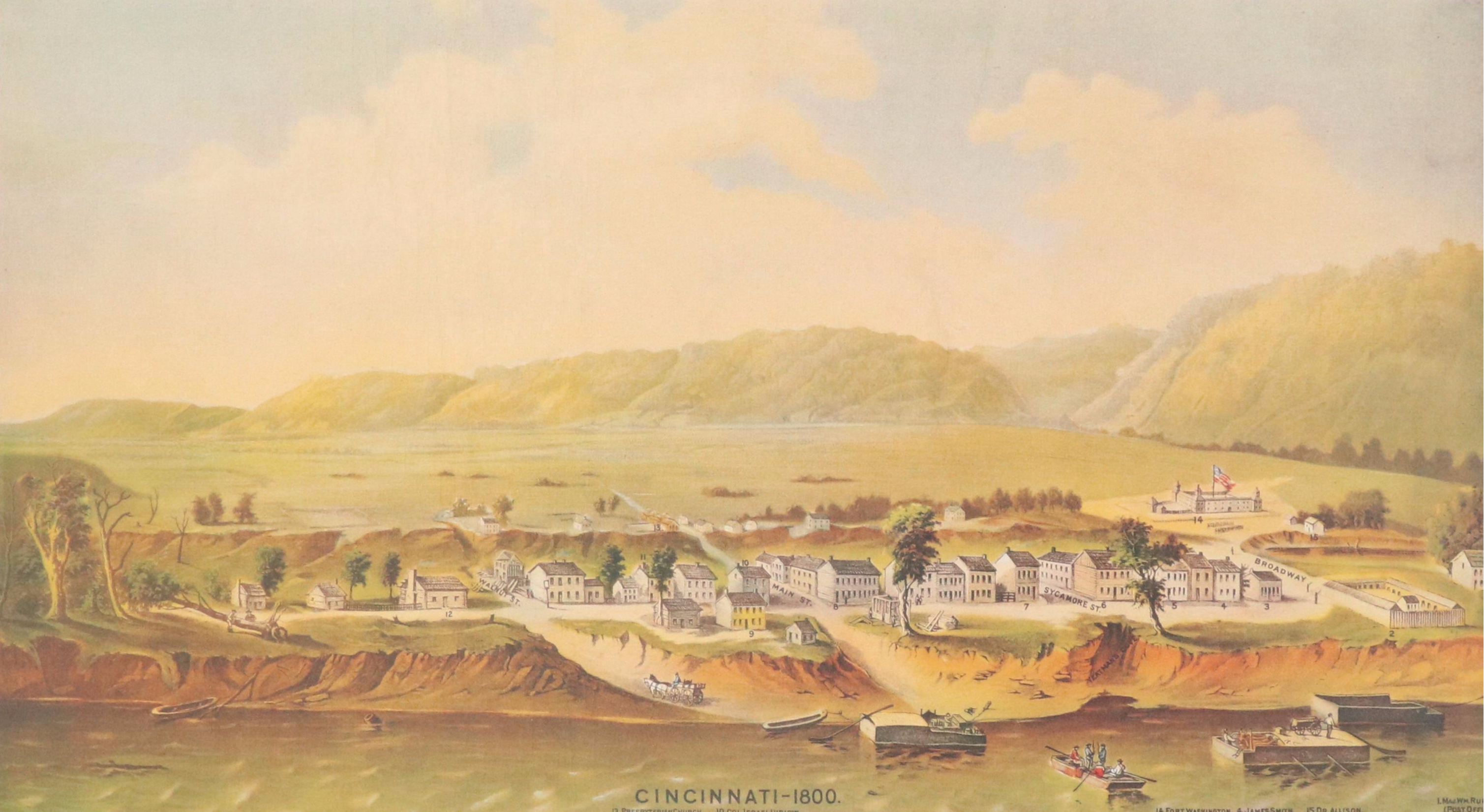 Offset Lithograph After A. J. Swing "Cincinnati - 1800," 1987