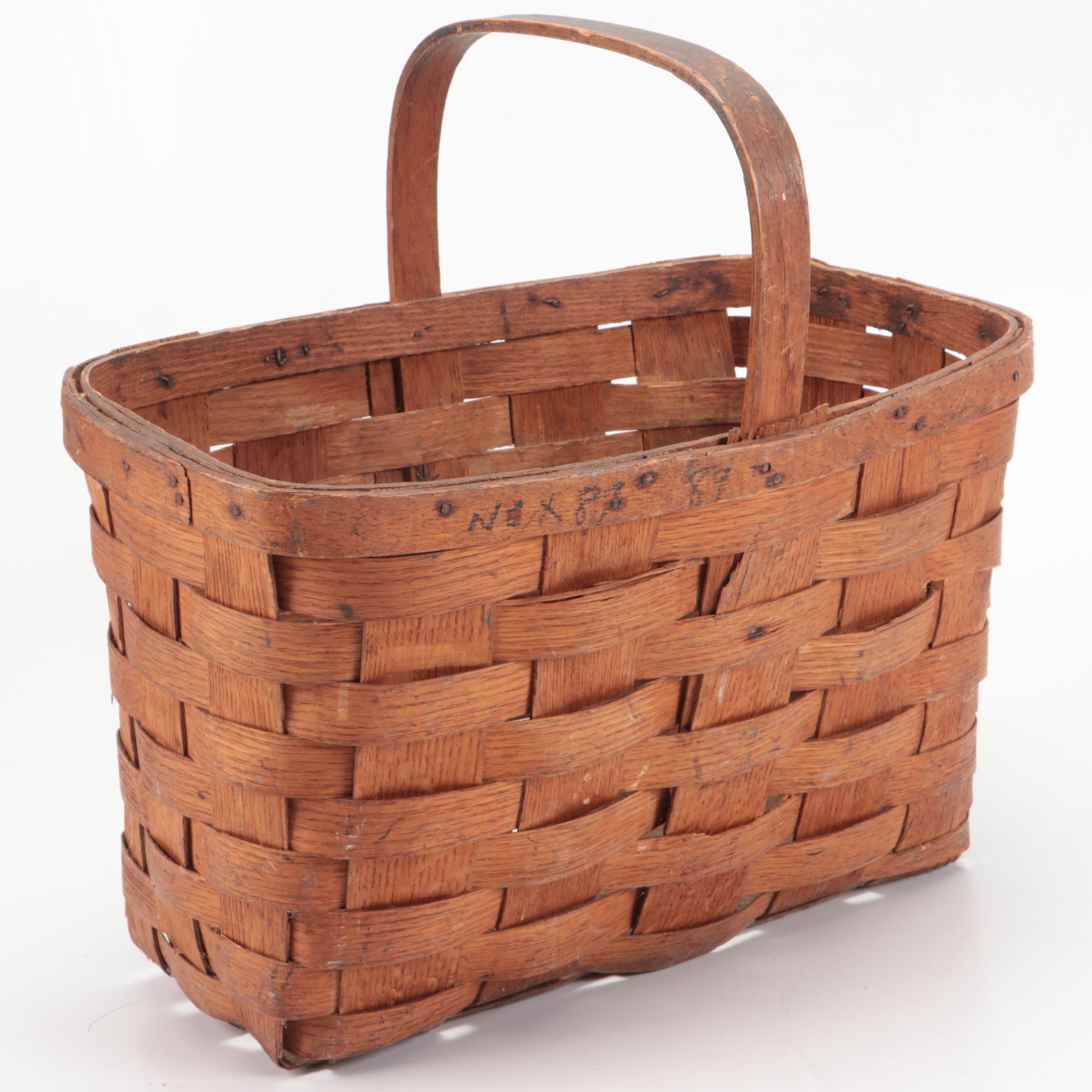 Primitive Style Handwoven Baskets, Sad Irons and More