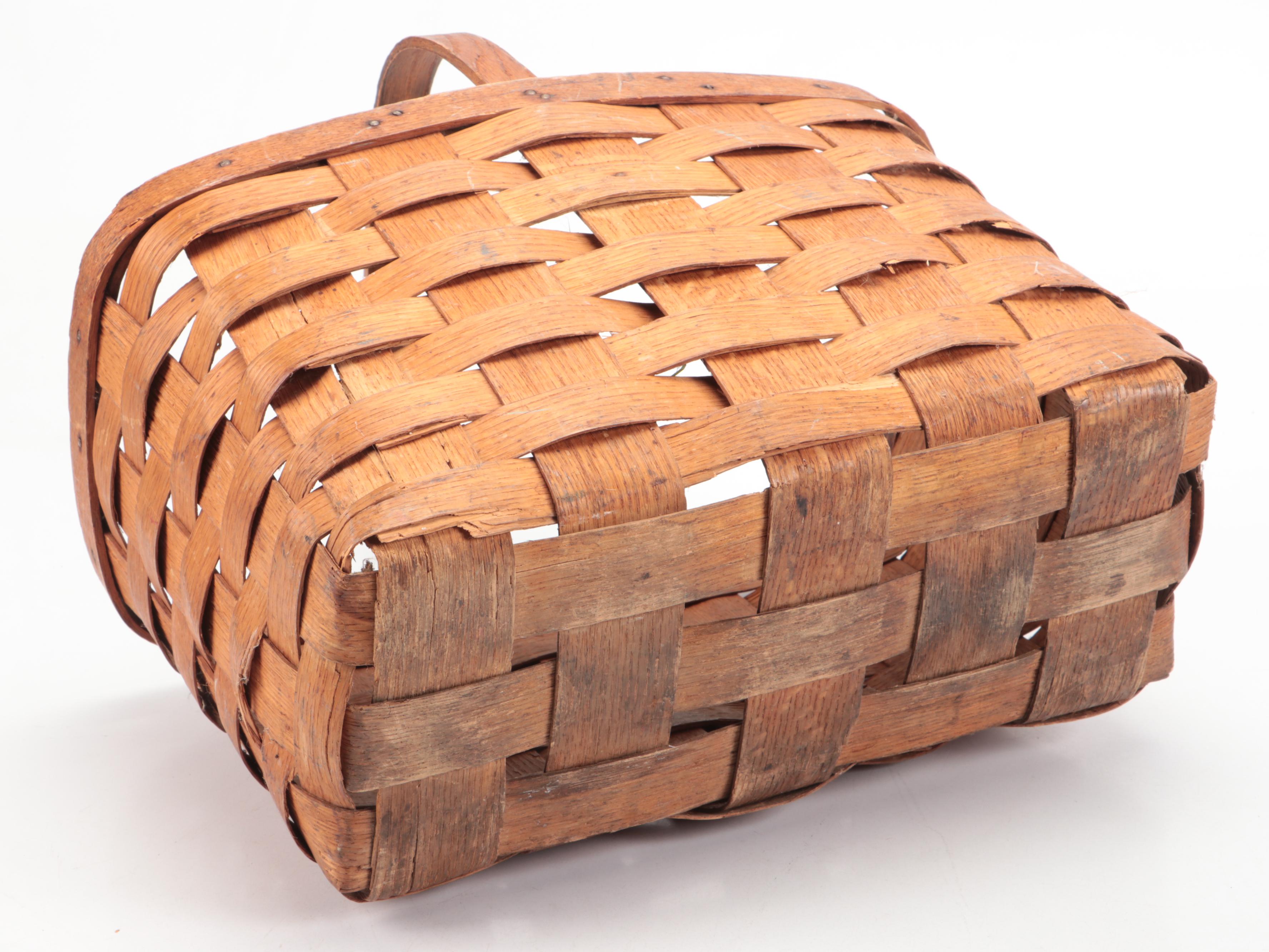 Primitive Style Handwoven Baskets, Sad Irons and More
