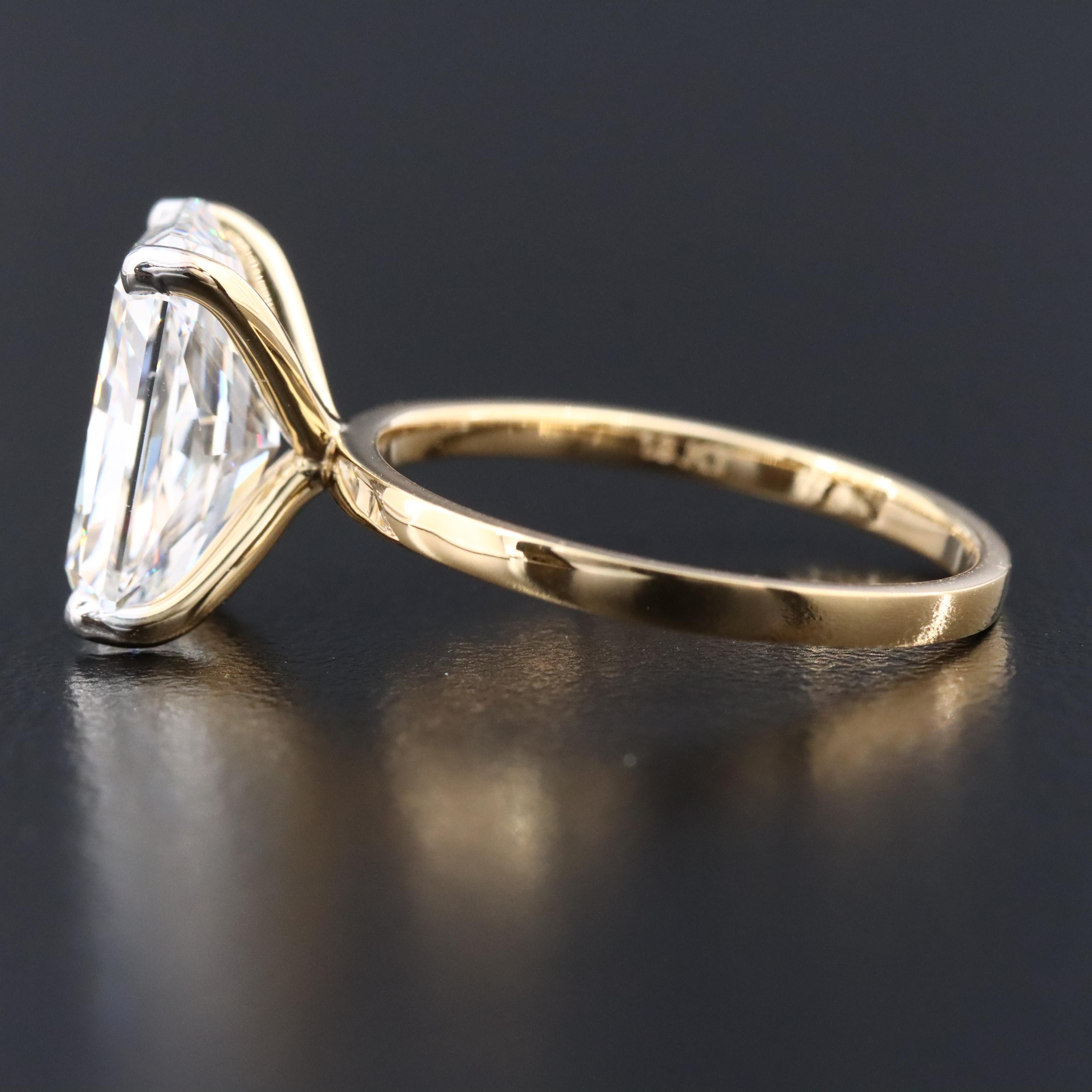 18K 4.27 CT Lab Grown Diamond Solitaire Ring with IGI Report