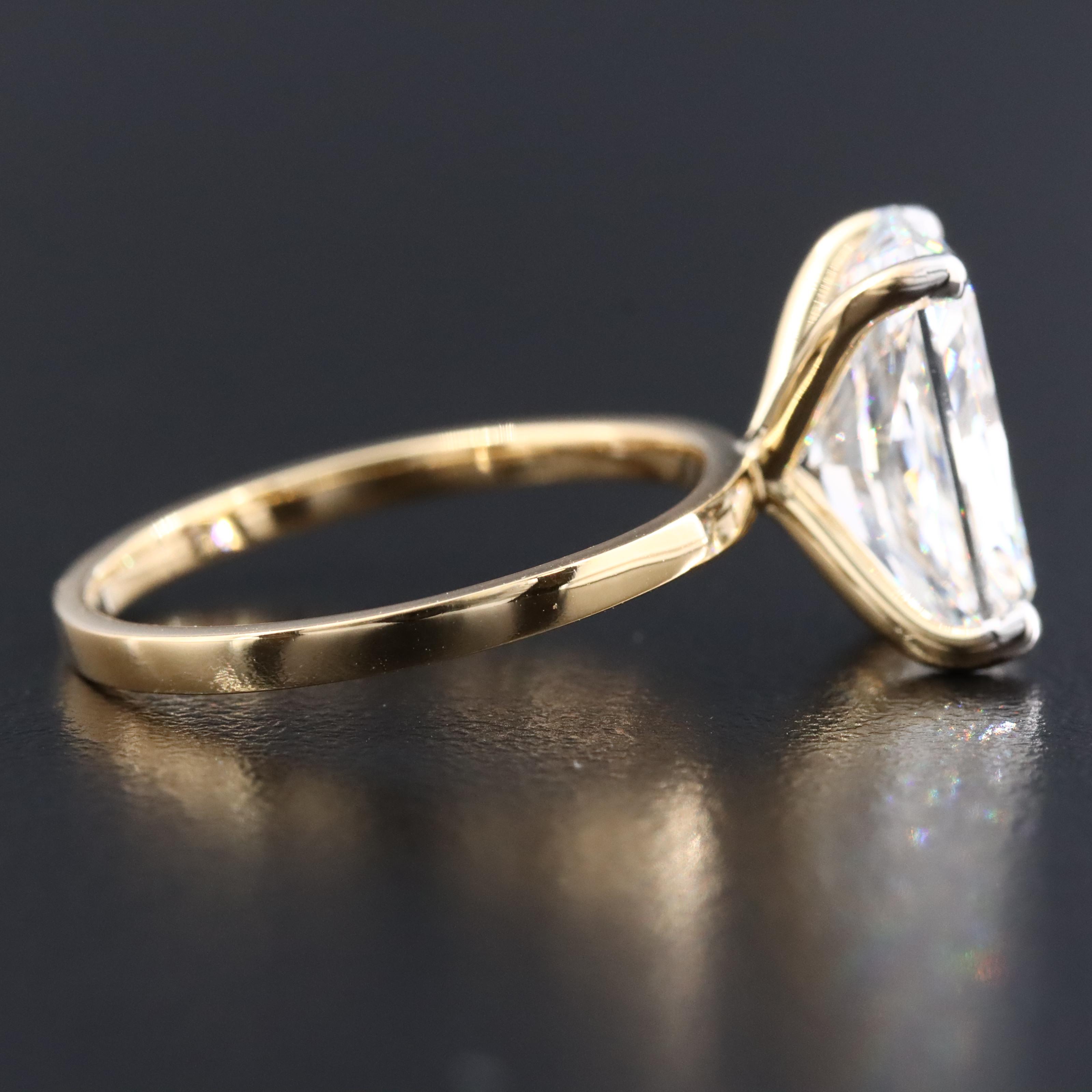 18K 4.27 CT Lab Grown Diamond Solitaire Ring with IGI Report