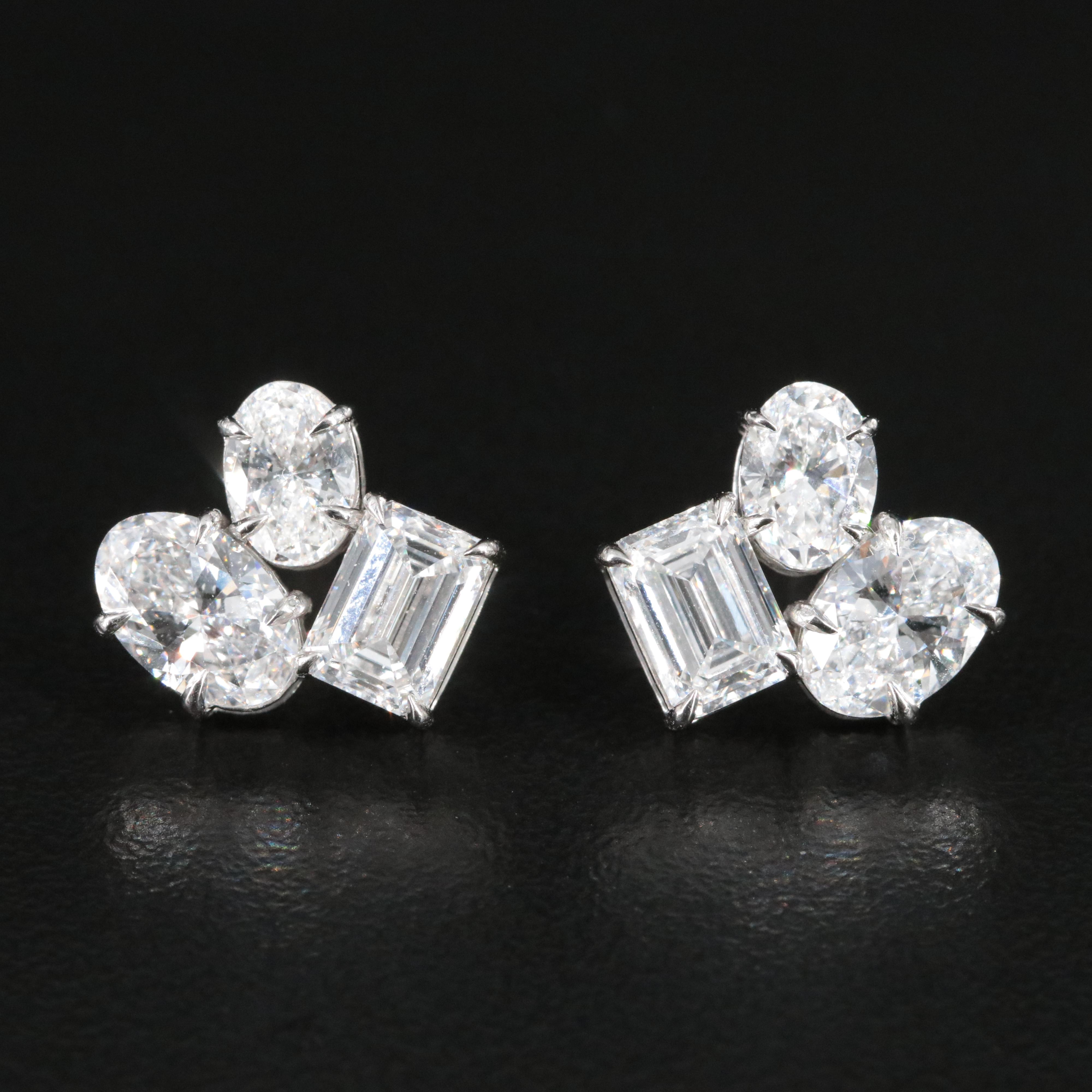 Platinum 4.15 CTW Lab Grown Diamond Earrings