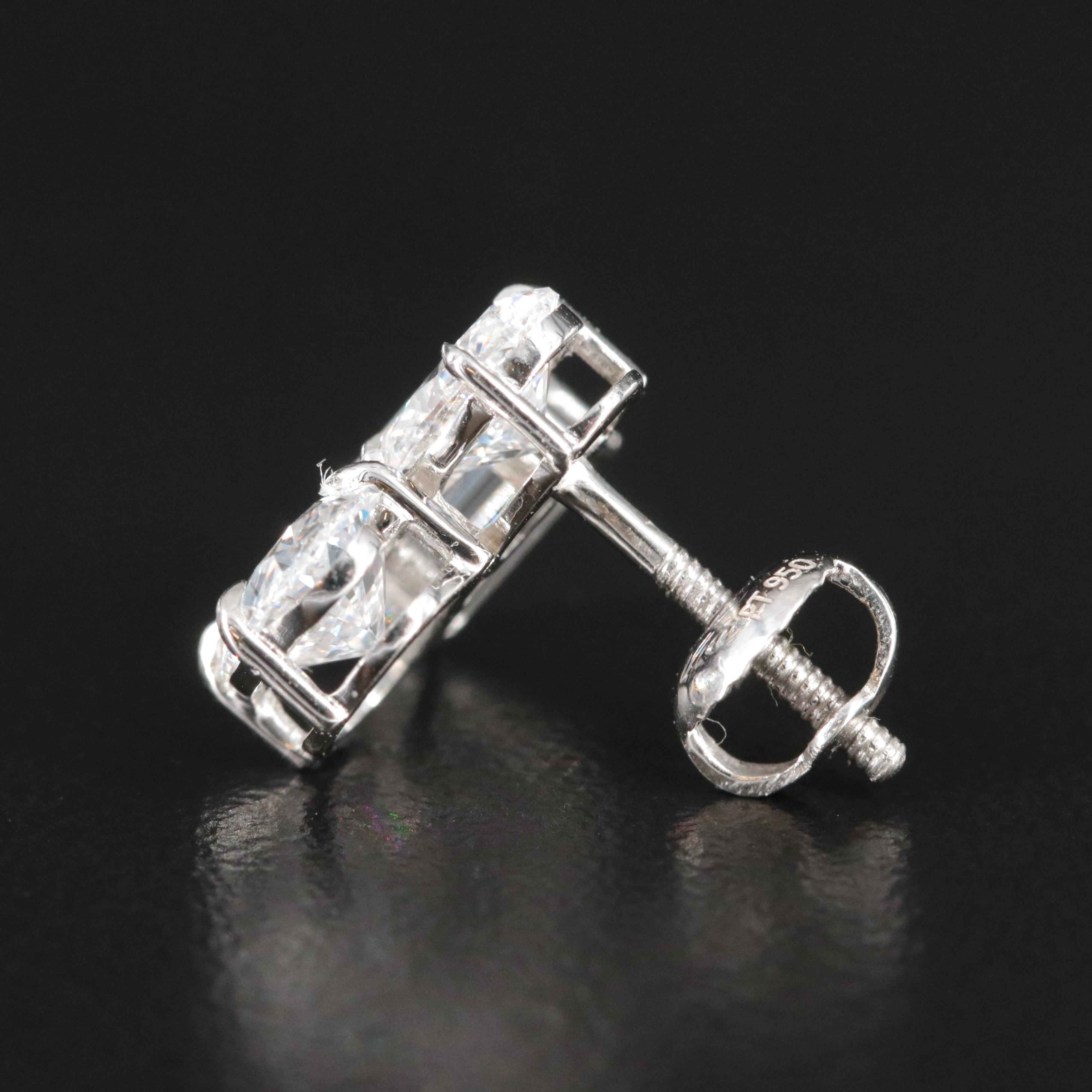 Platinum 4.15 CTW Lab Grown Diamond Earrings