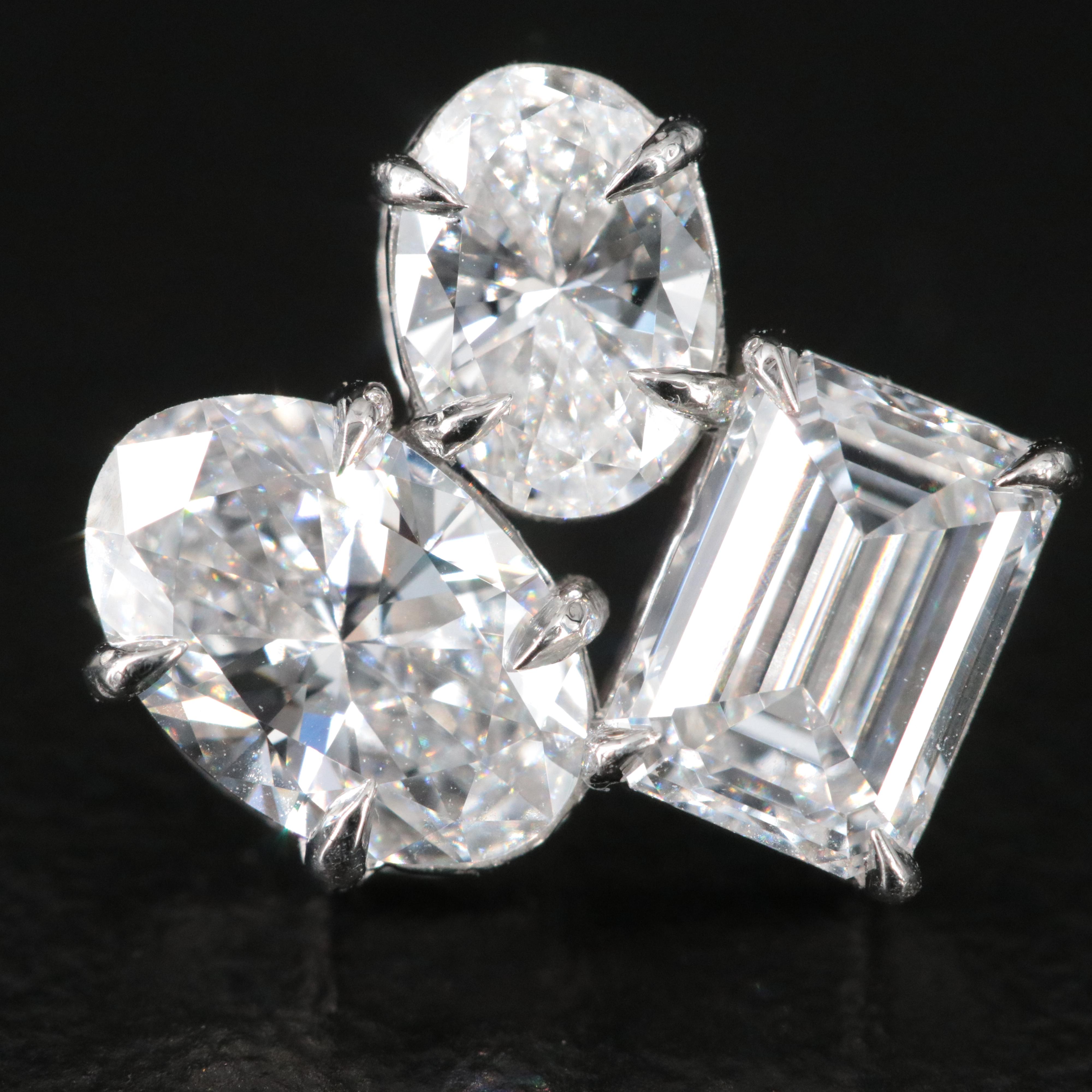 Platinum 4.15 CTW Lab Grown Diamond Earrings