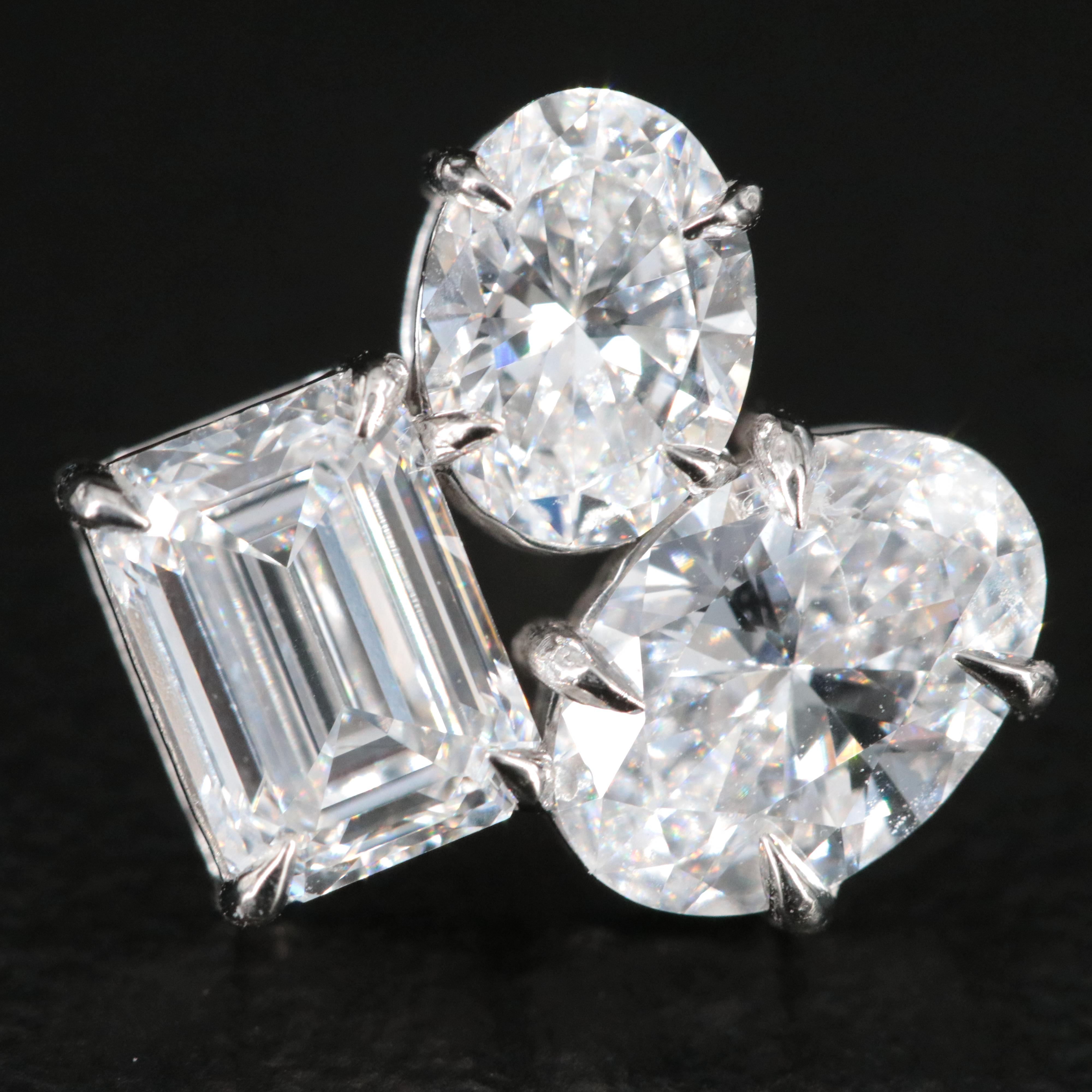 Platinum 4.15 CTW Lab Grown Diamond Earrings