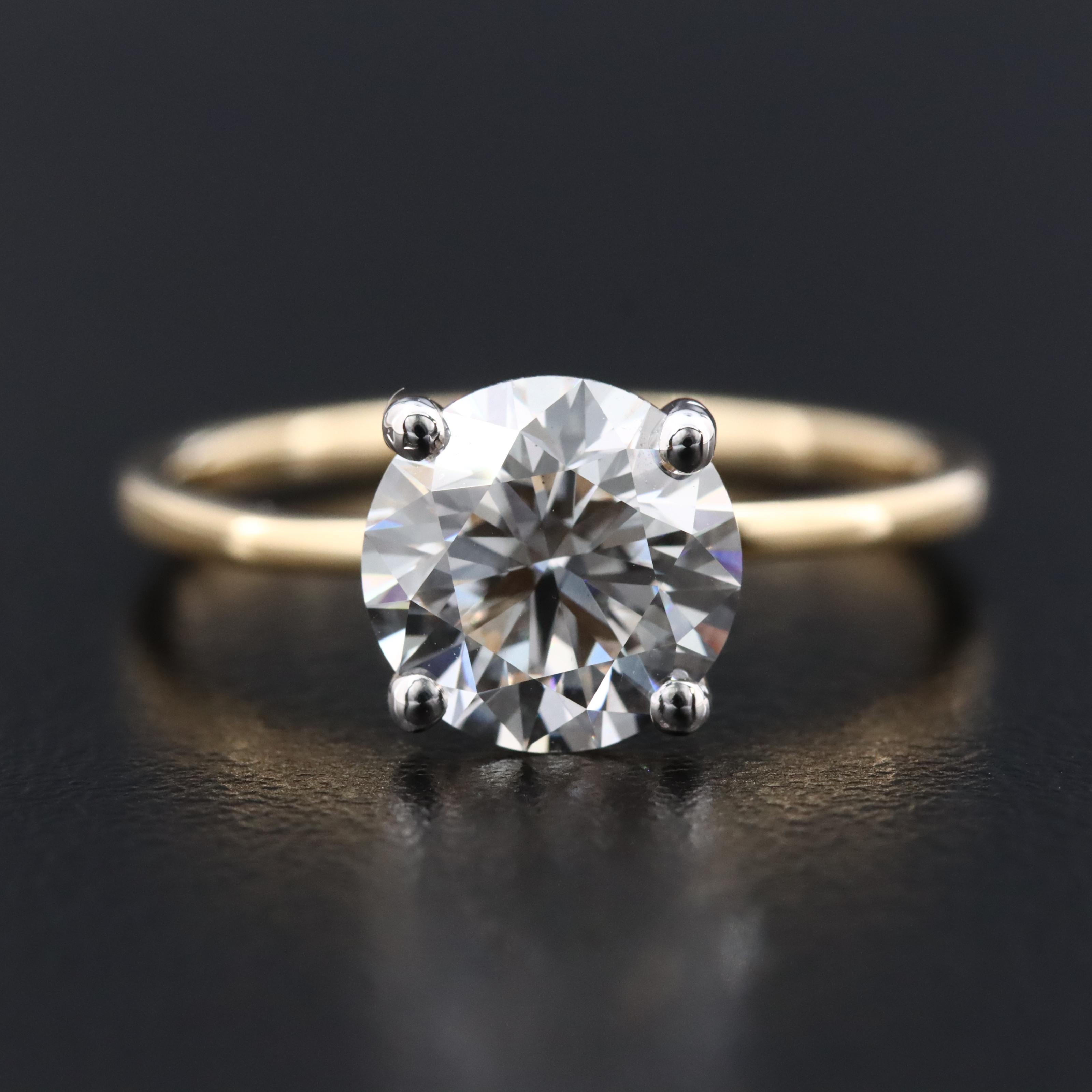 14K 1.85 CT Lab Grown Diamond Solitaire Ring with IGI Report