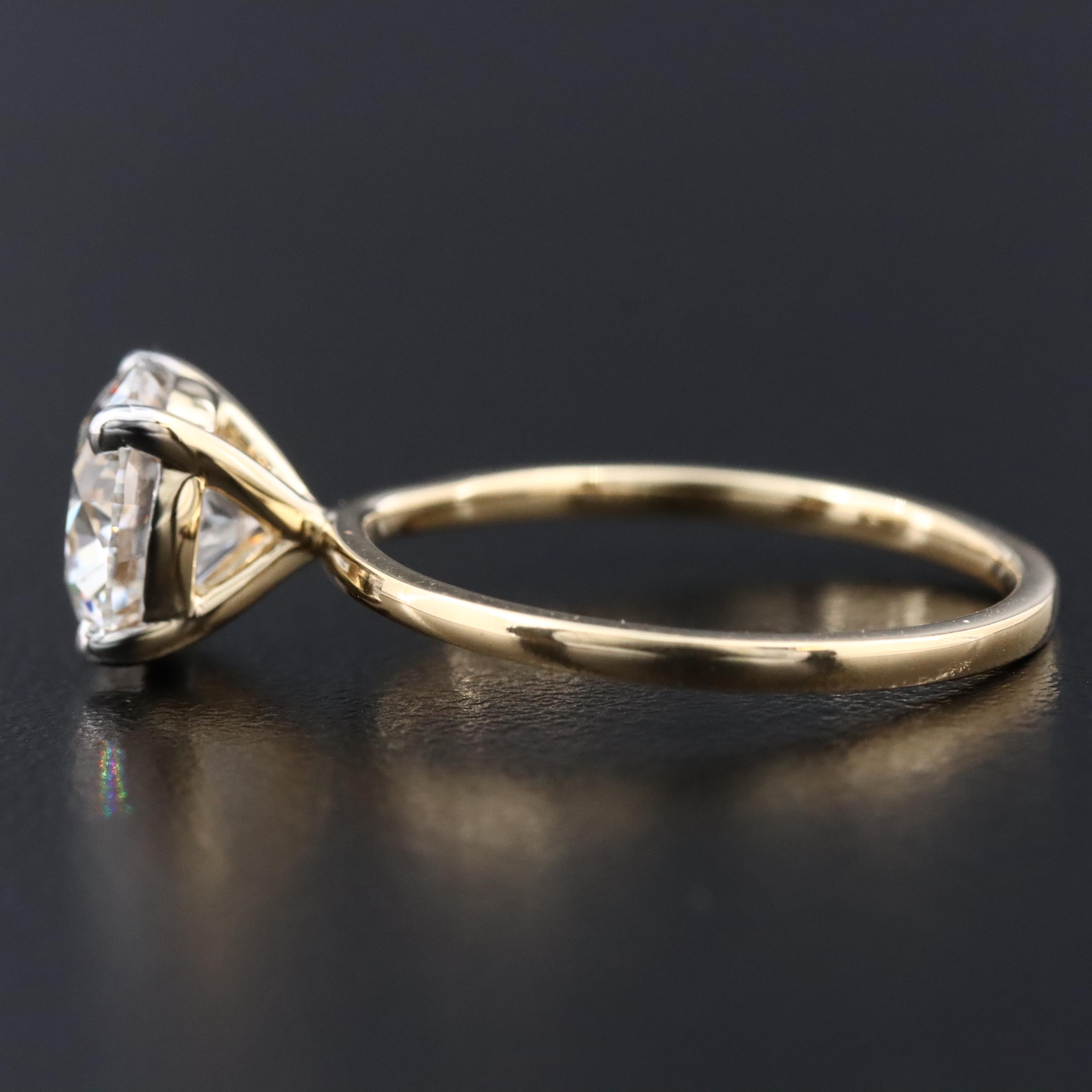 14K 1.85 CT Lab Grown Diamond Solitaire Ring with IGI Report