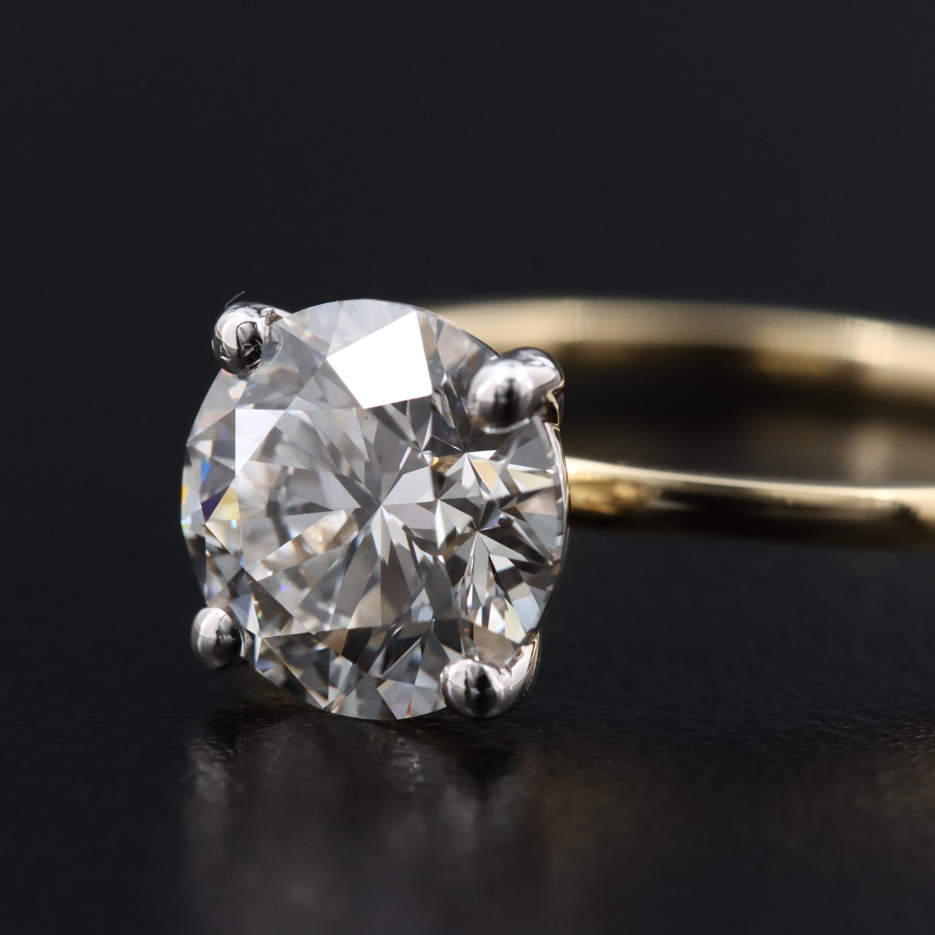 14K 1.85 CT Lab Grown Diamond Solitaire Ring with IGI Report