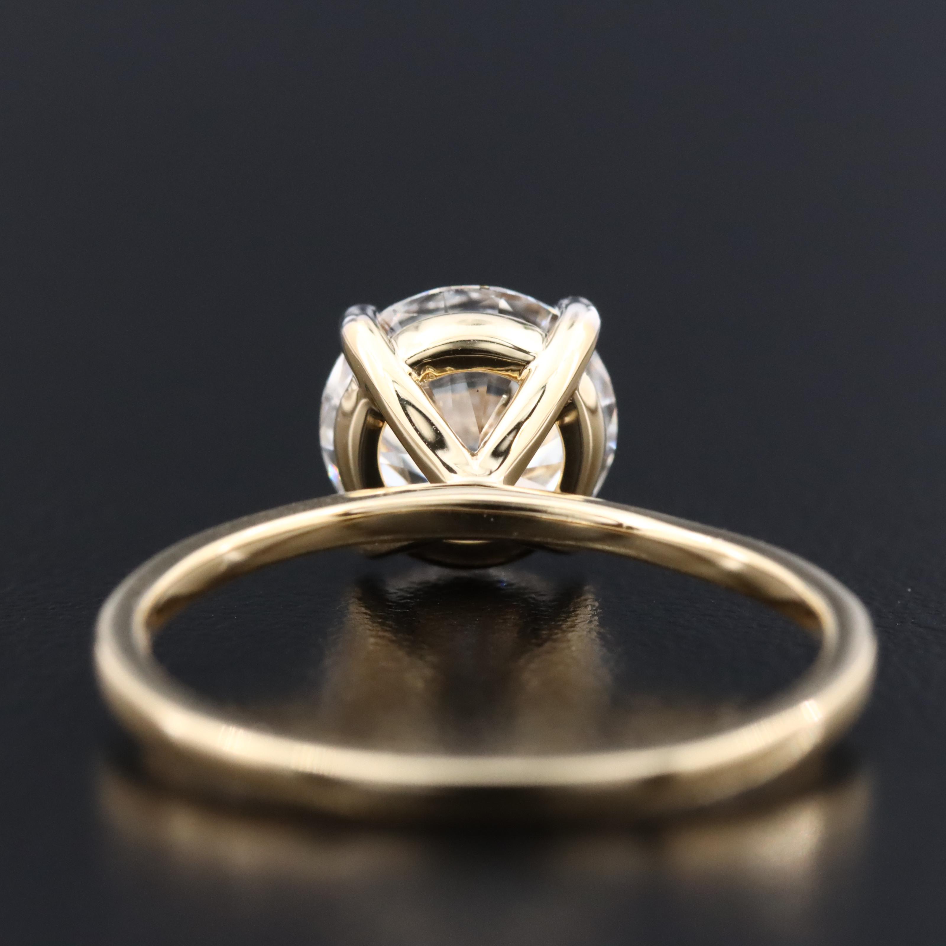 14K 1.85 CT Lab Grown Diamond Solitaire Ring with IGI Report