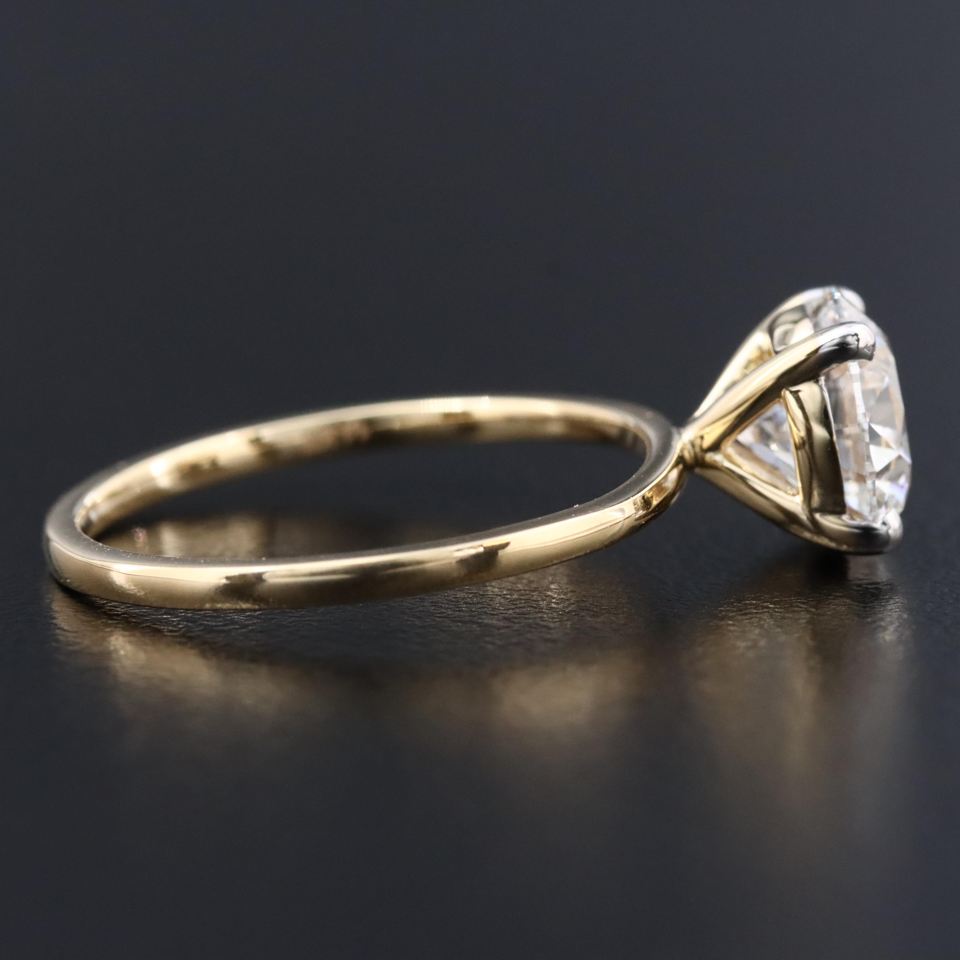 14K 1.85 CT Lab Grown Diamond Solitaire Ring with IGI Report