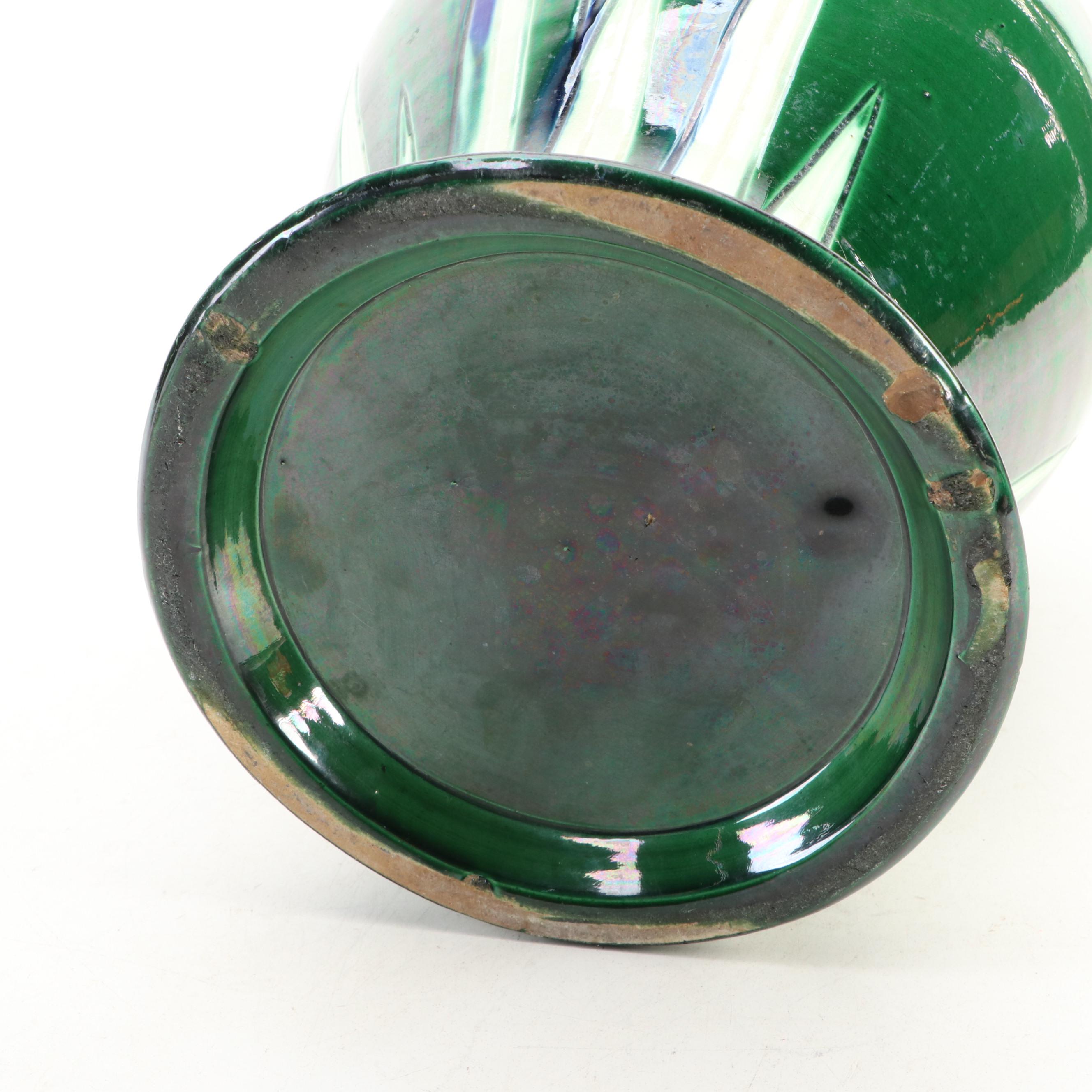 Japanese Awaji Style Ceramic Vase, Early to Mid-20th Century