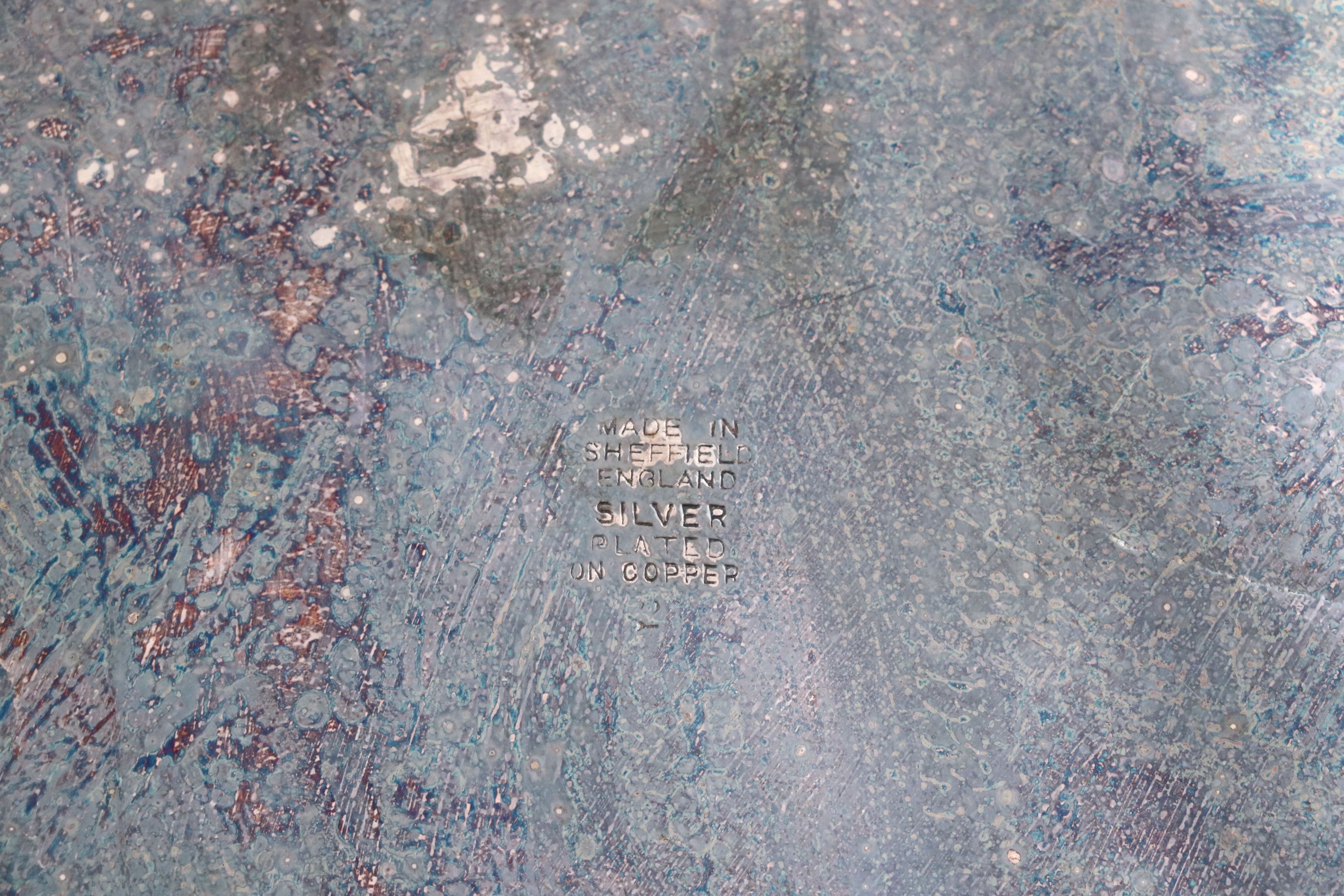 Barker Ellis Etched Silver Plate Julep Cups with Trays