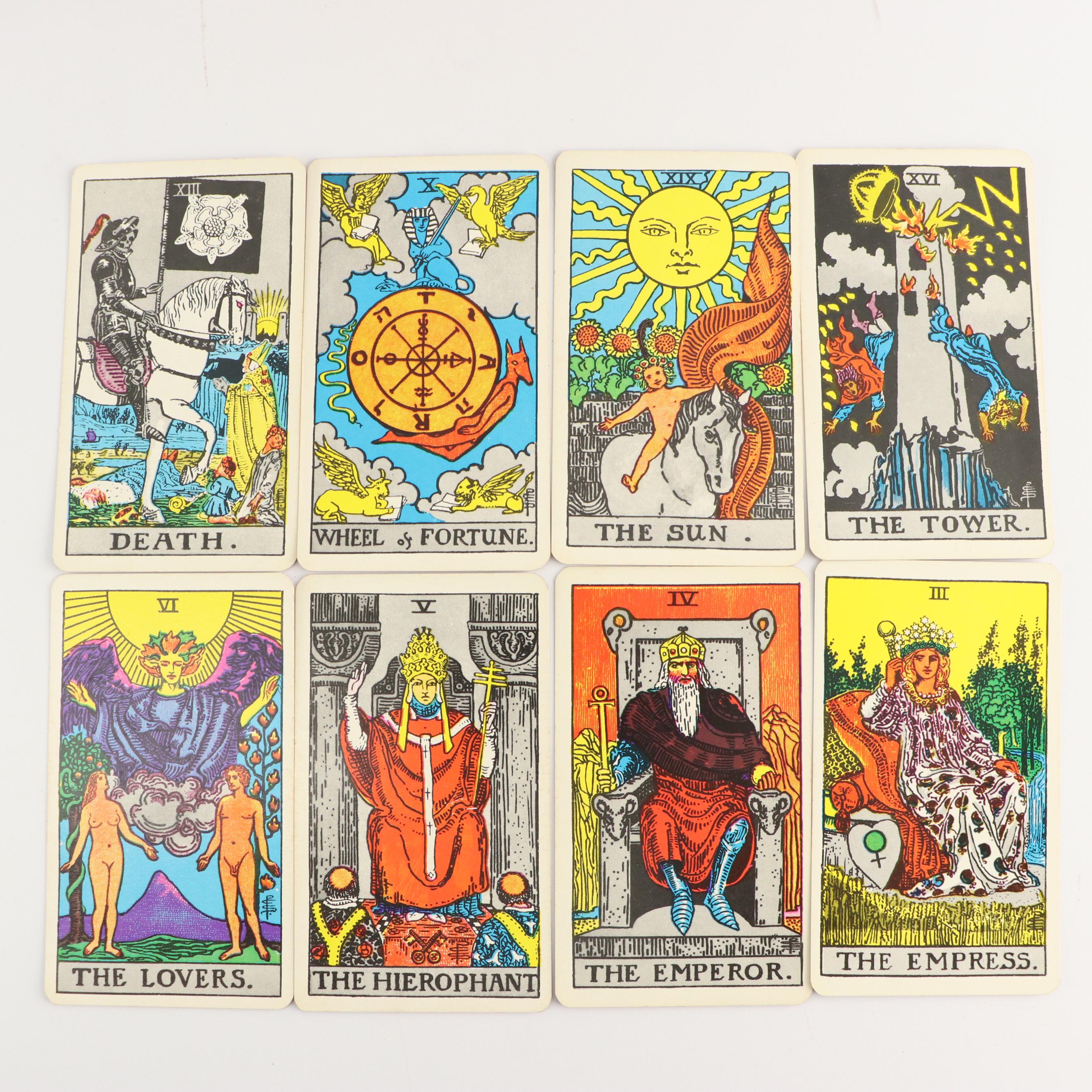 Italian Bravi Ceramic Spearman with Pamela Coleman Smith Rider-Waite Tarot Deck