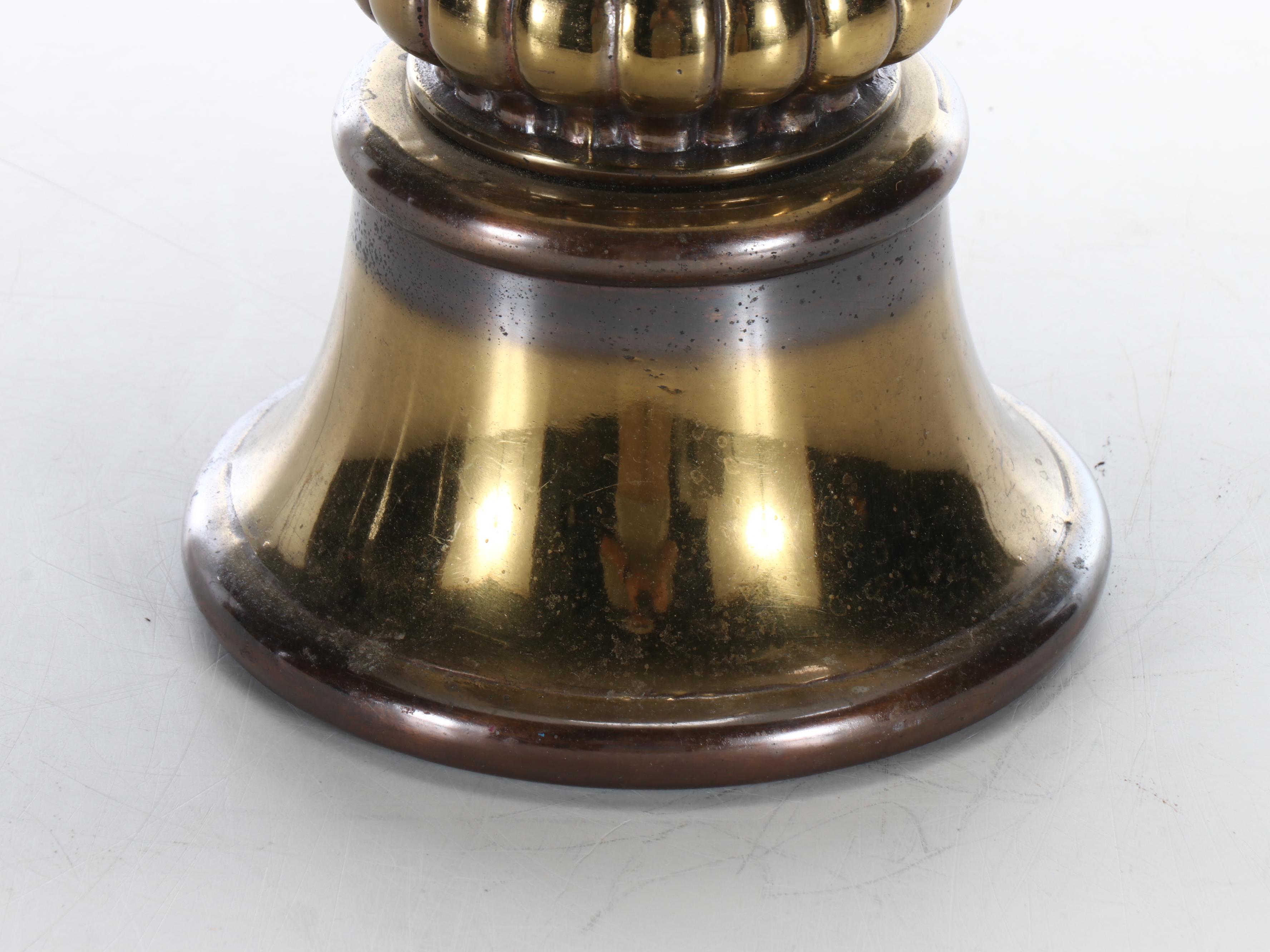 Brass Double Horse Head Form Table Lamp