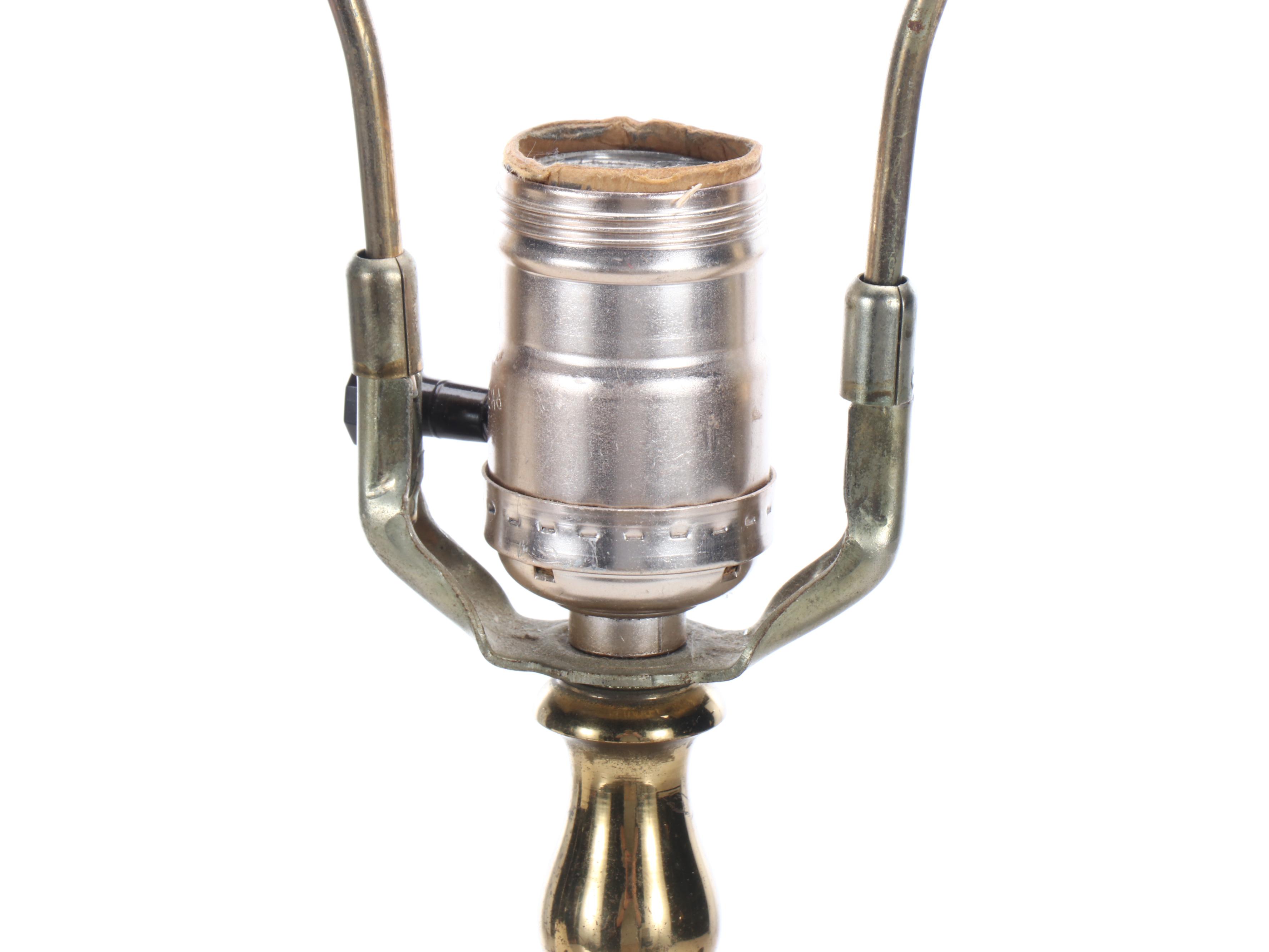 Brass Double Horse Head Form Table Lamp