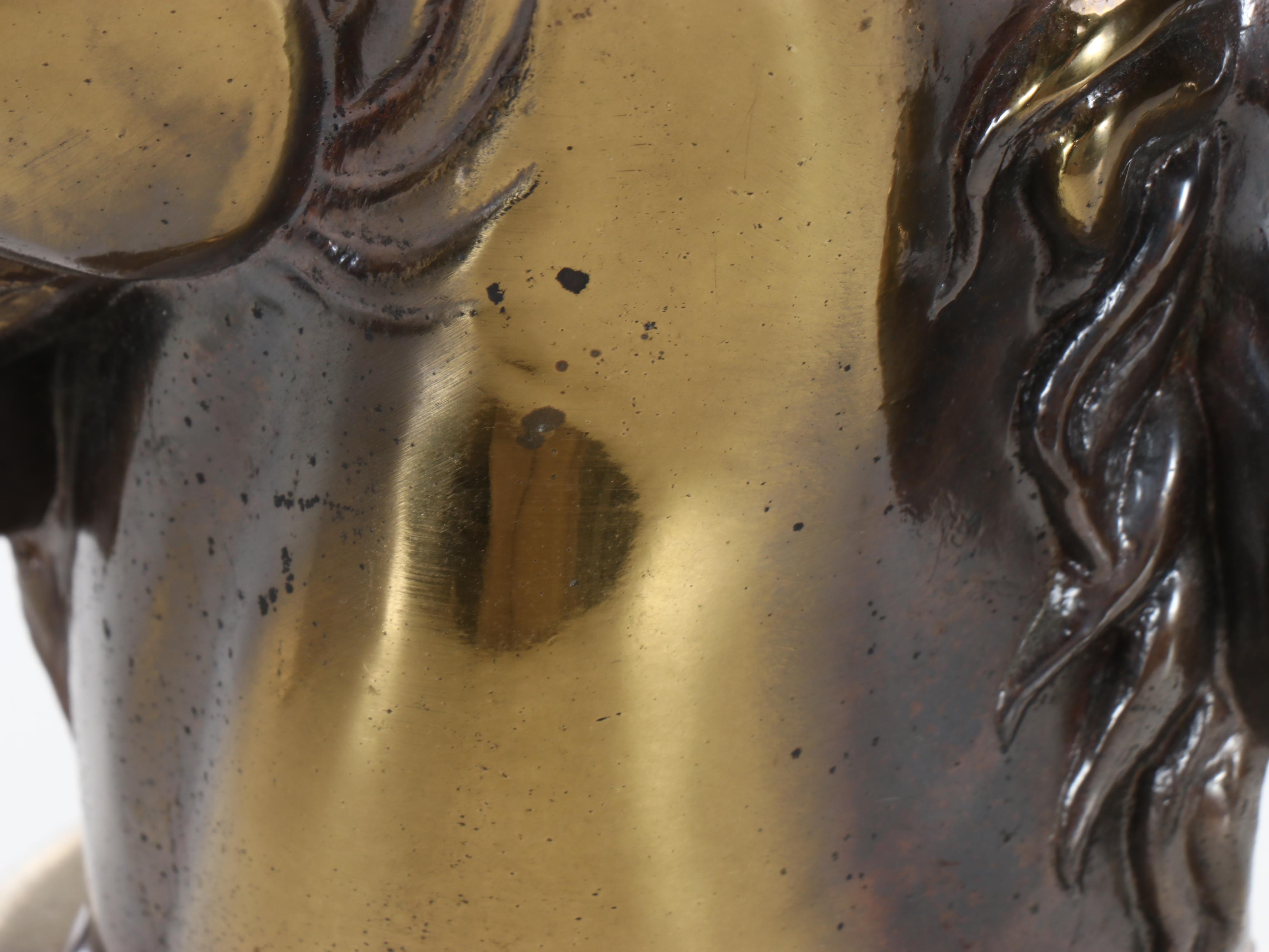 Brass Double Horse Head Form Table Lamp