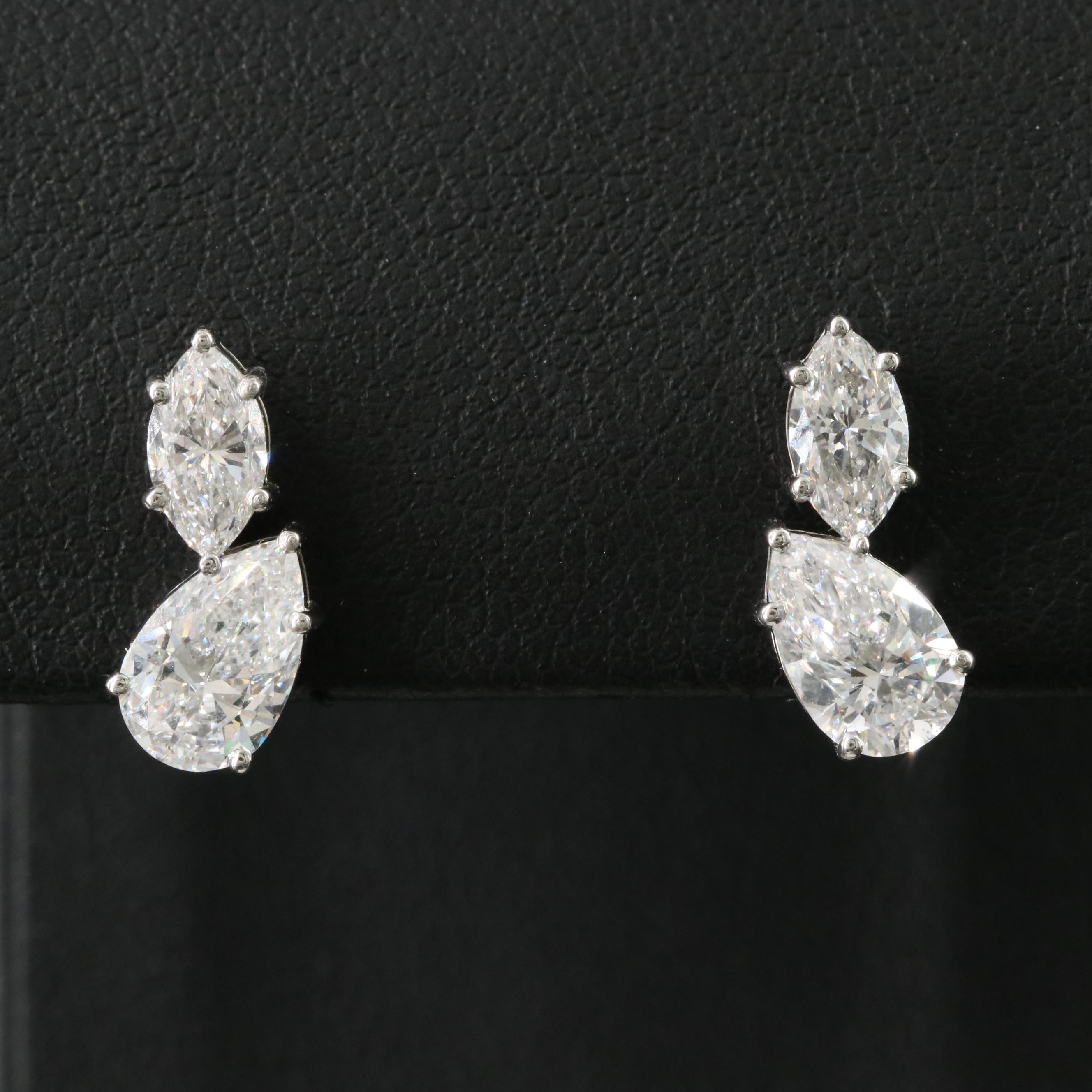 Platinum 2.30 CTW Lab Grown Diamond Earrings