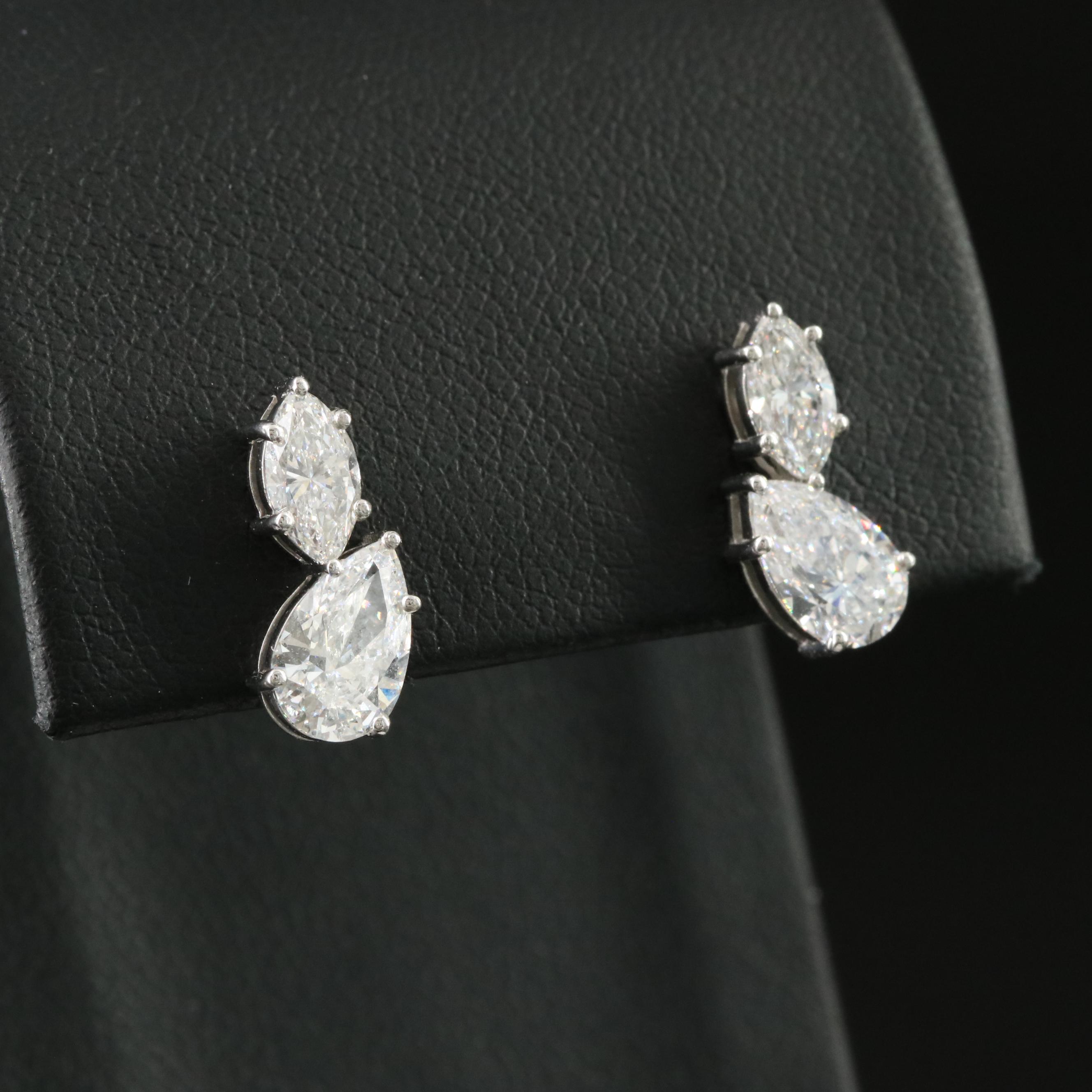 Platinum 2.30 CTW Lab Grown Diamond Earrings