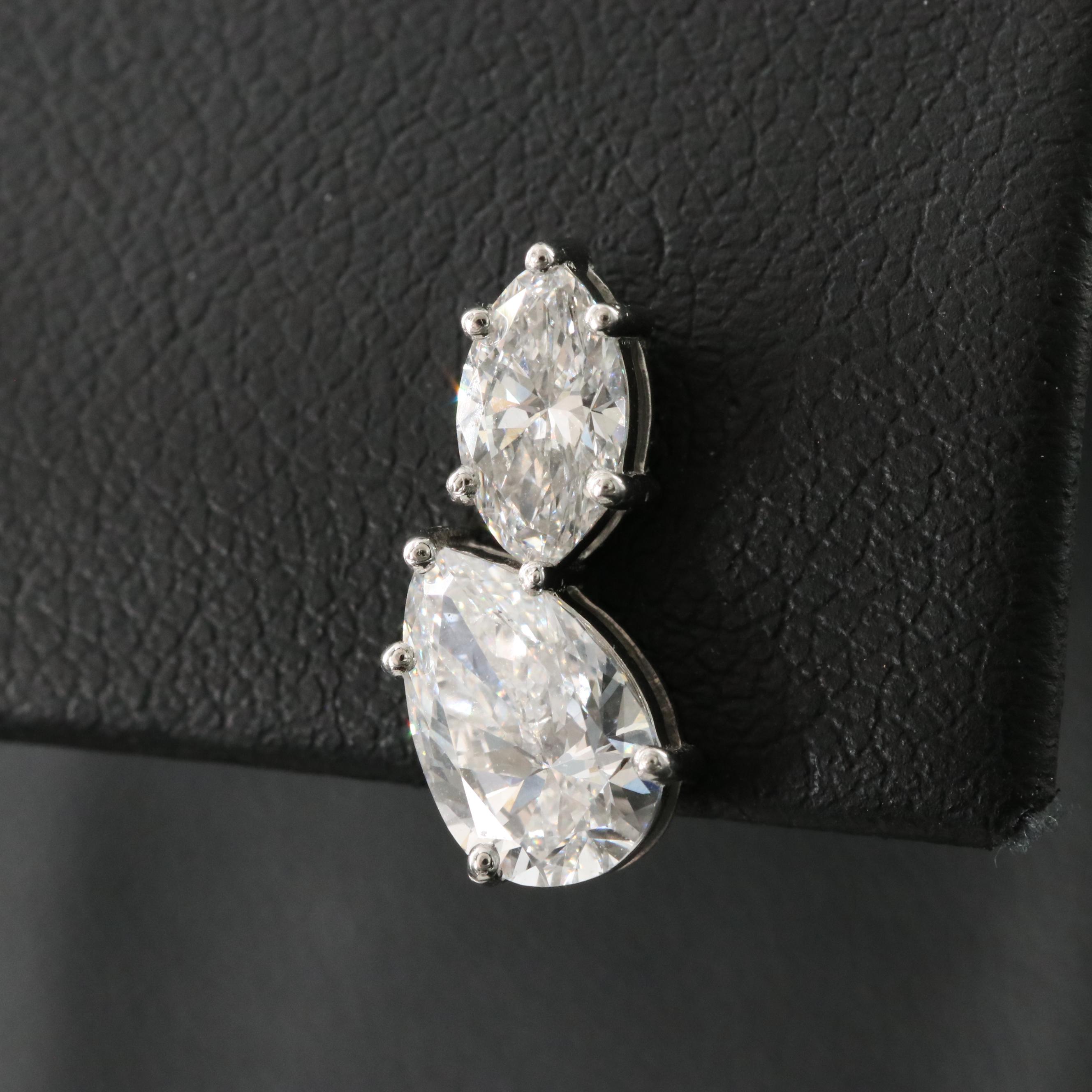 Platinum 2.30 CTW Lab Grown Diamond Earrings