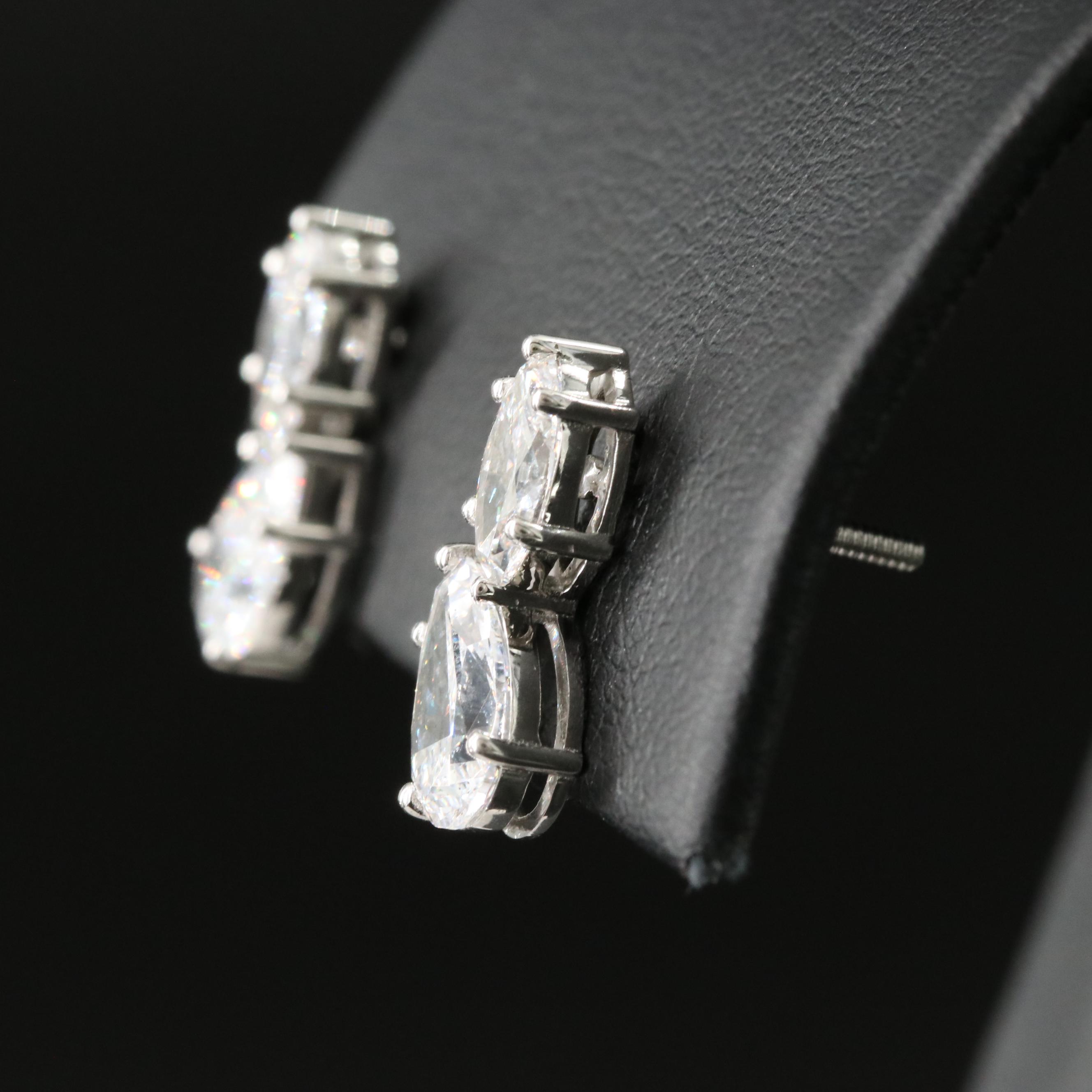 Platinum 2.30 CTW Lab Grown Diamond Earrings