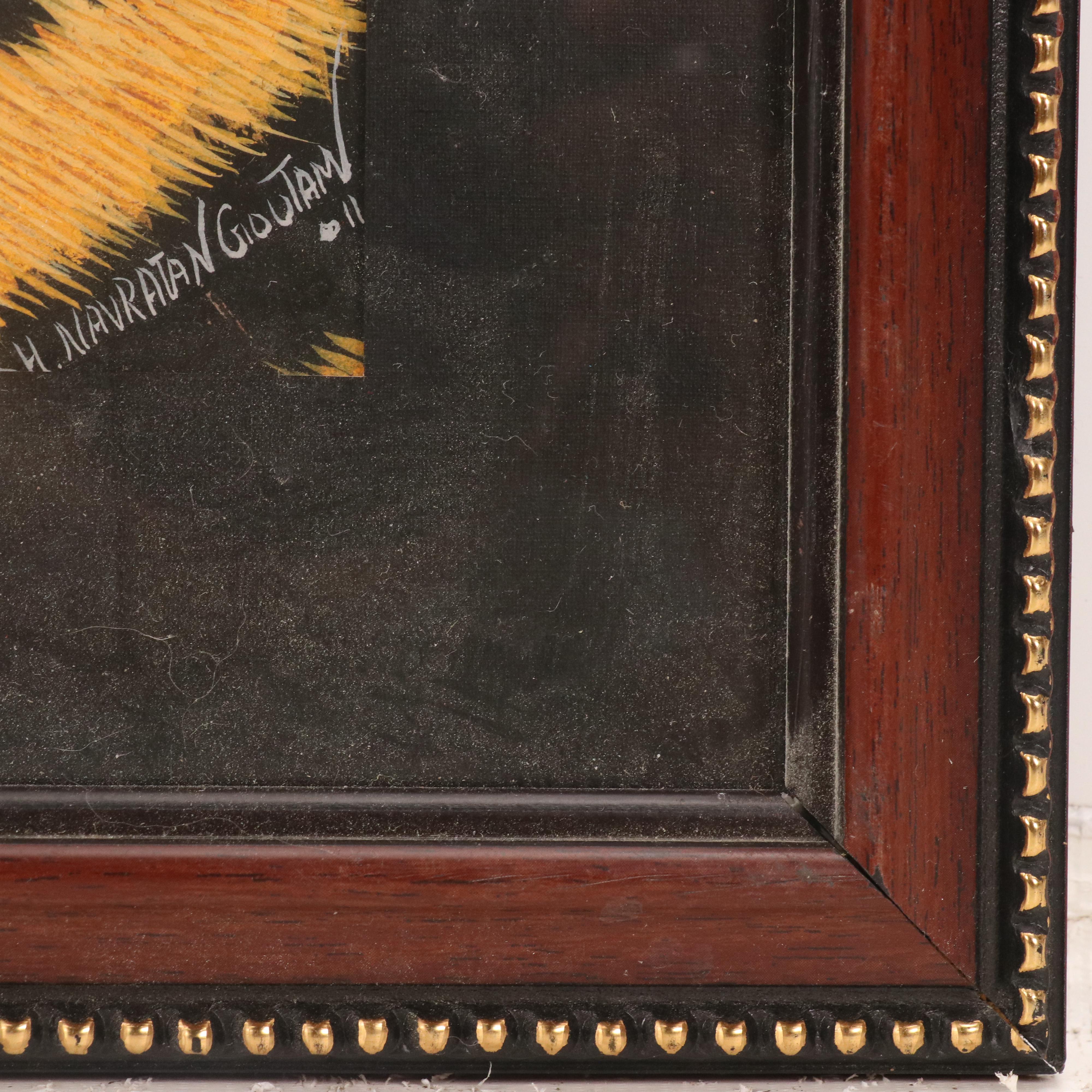 Nilesh Navratan Goutam Gouache Painting of Bengal Tiger Eyes, 2011