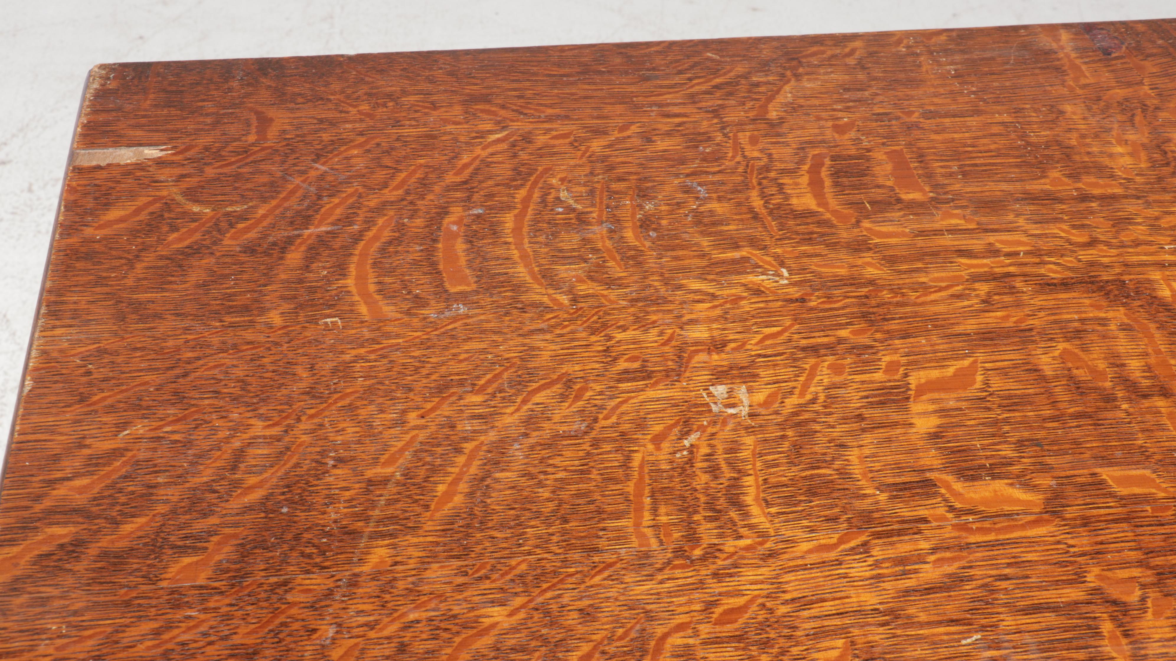 American Empire Style Tiger Oak Sideboard, Late 19th/Early 20th Century