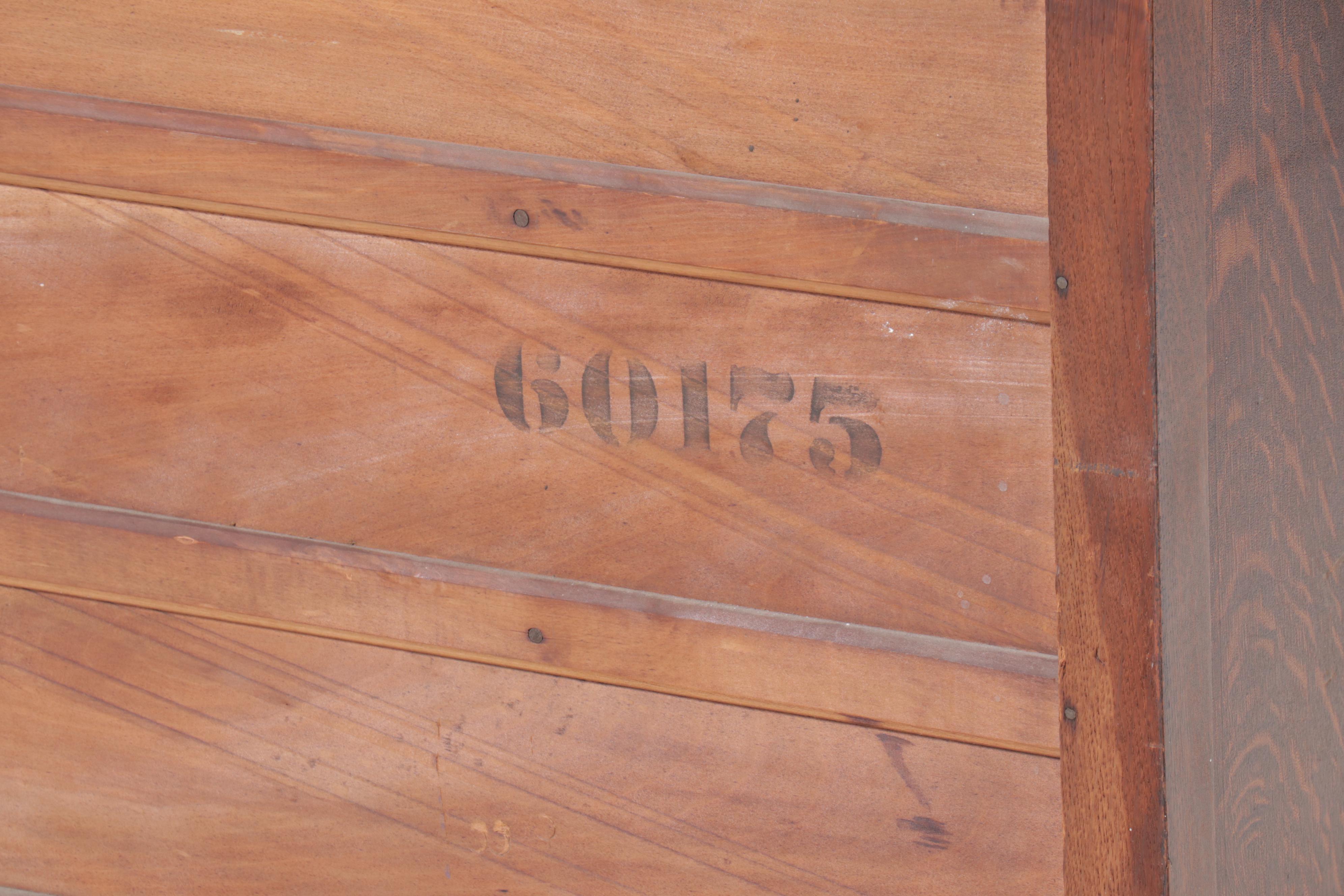 American Empire Style Tiger Oak Sideboard, Late 19th/Early 20th Century