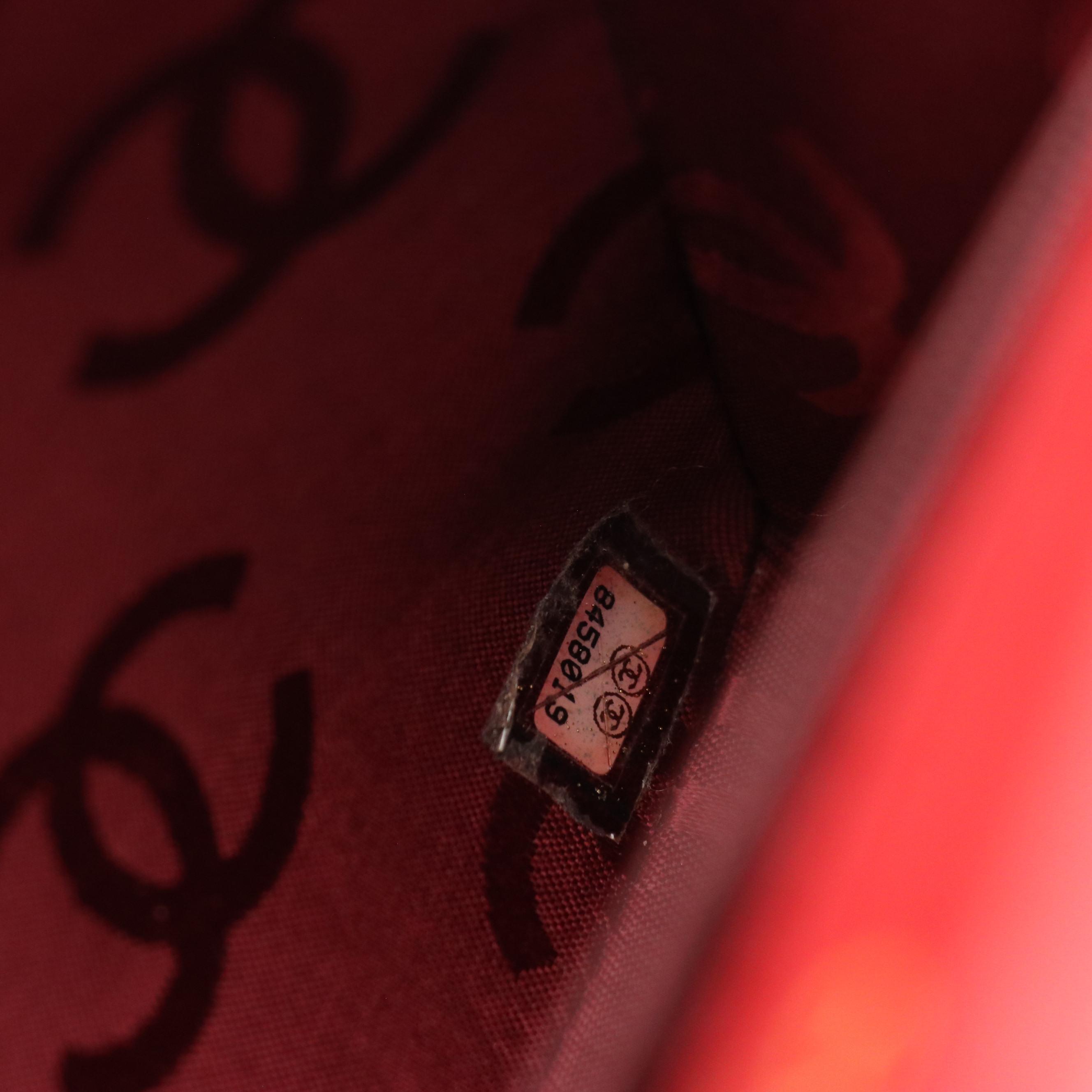 Chanel CC Flap Bag with Interwoven Chain Strap in Dark Red Matelassé Calfskin