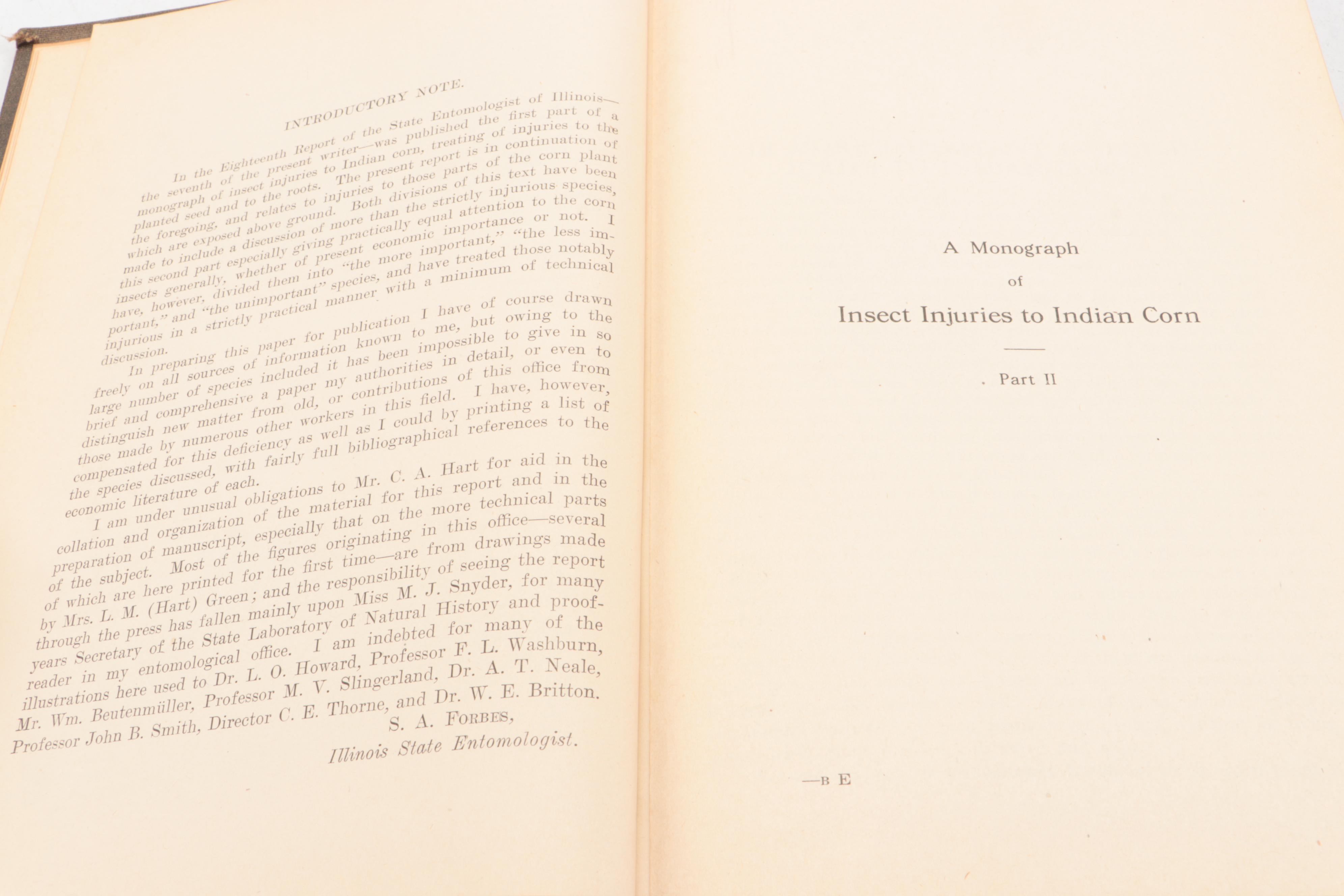 "Report on the Noxious and Beneficial Insects of Illinois" by S. A. Forbes, 1920