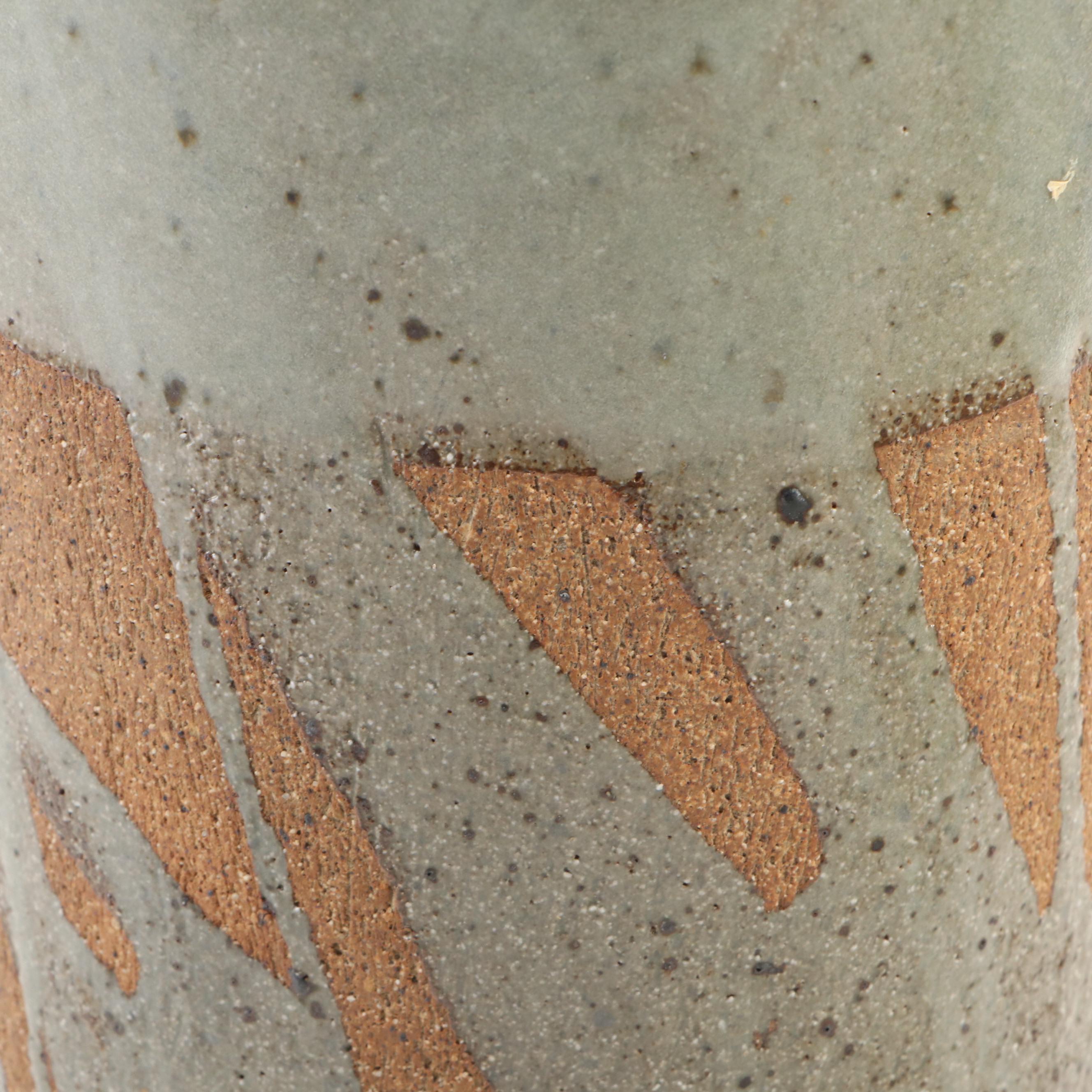 Mary S. Haber and Other Studio Art Pottery Part Glaze Stoneware Bowl with Vases