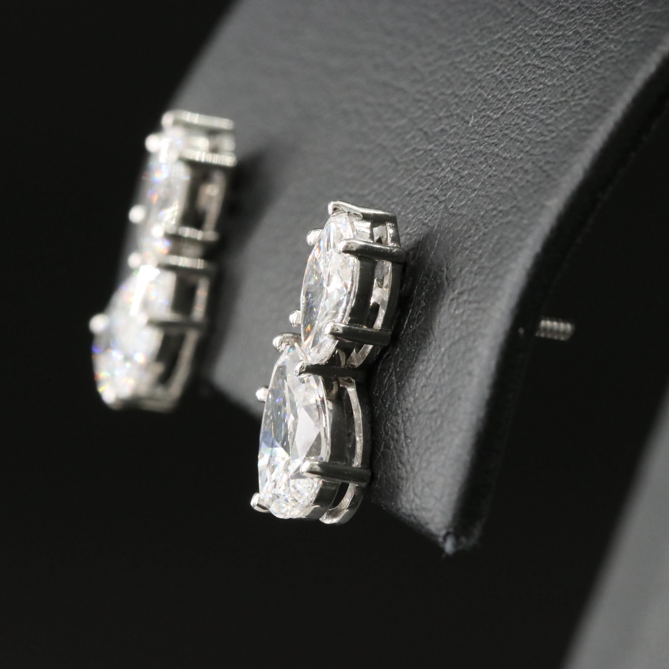 Platinum 2.36 CTW Lab Grown Diamond Earrings