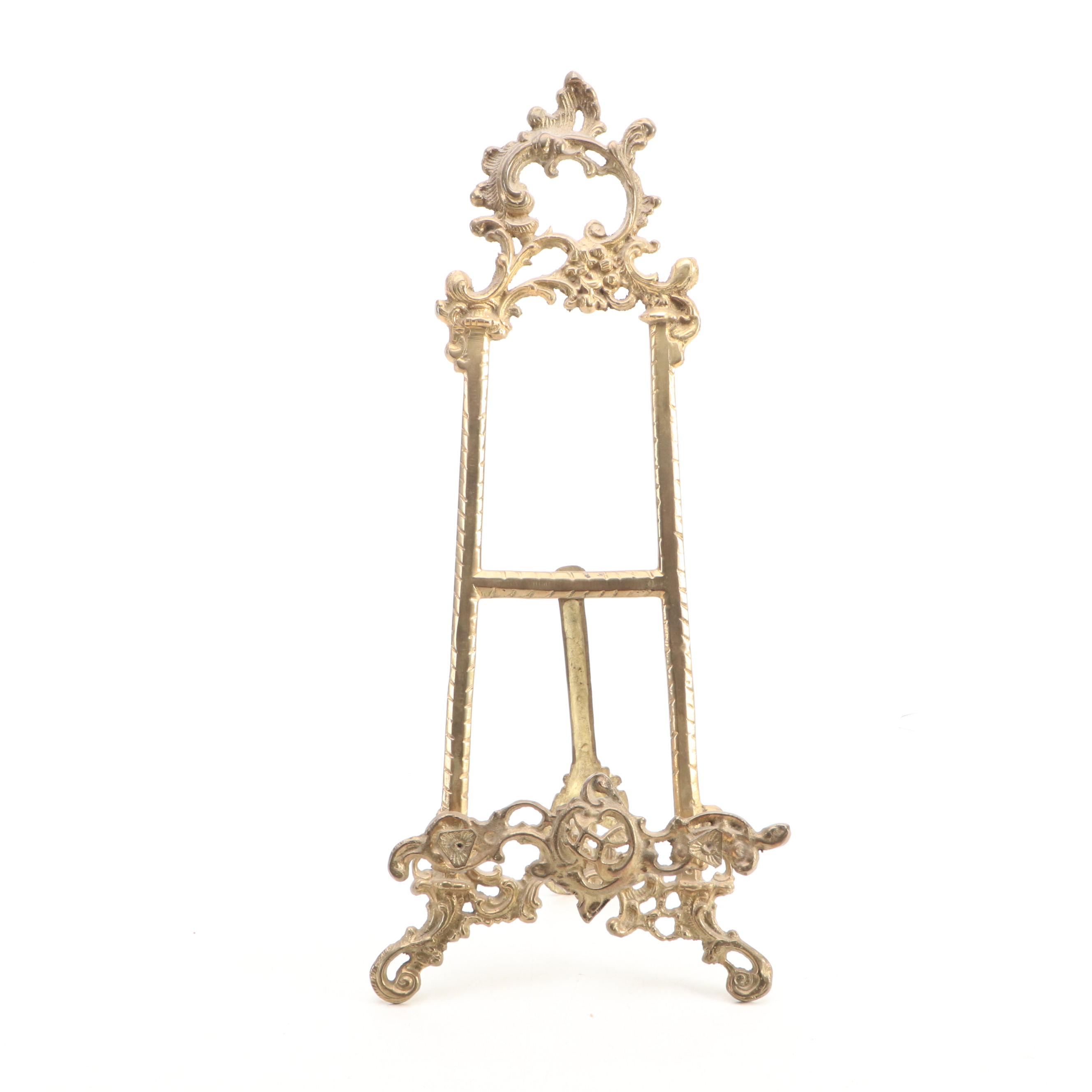 Baroque Revival Style Brass Table Top Easels