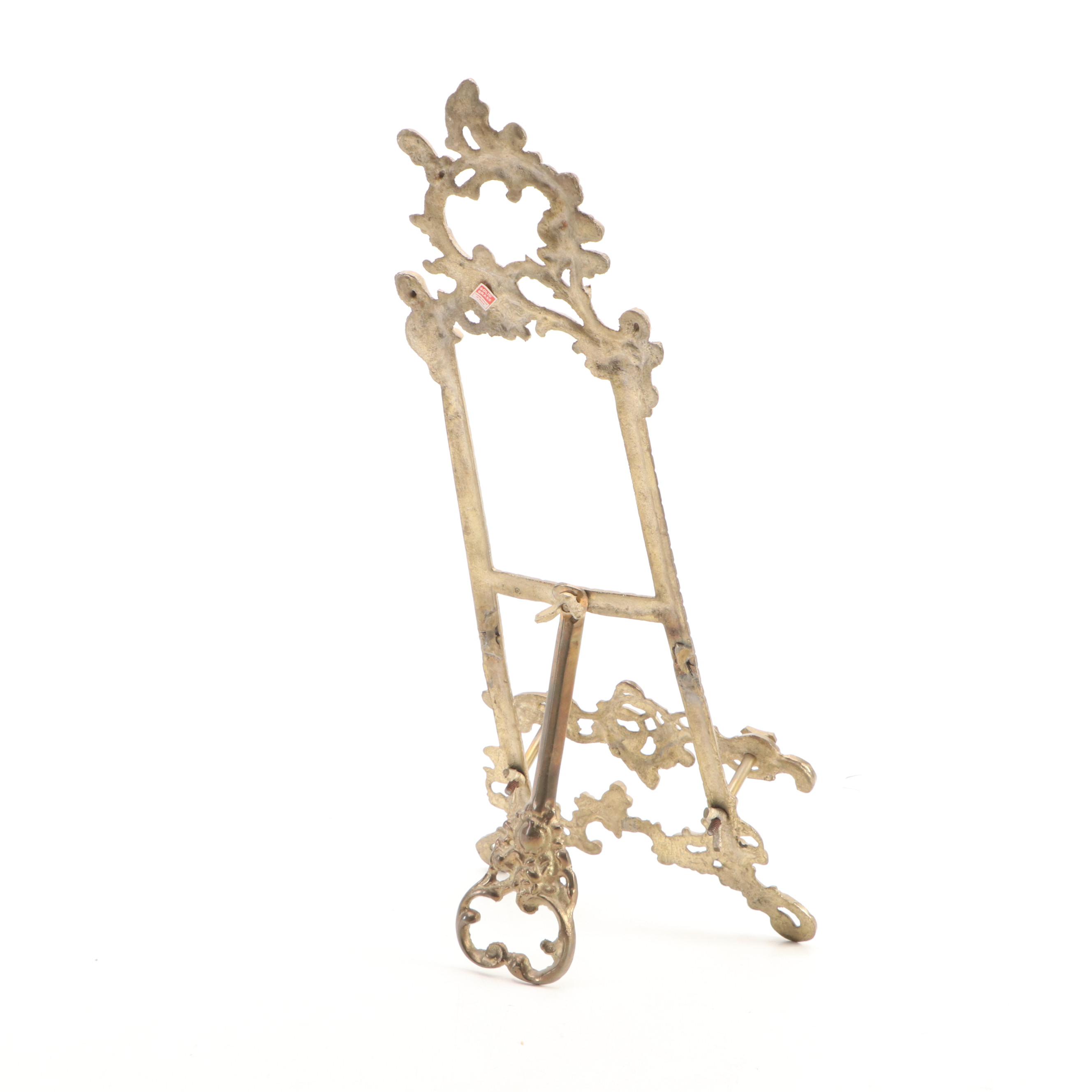 Baroque Revival Style Brass Table Top Easels