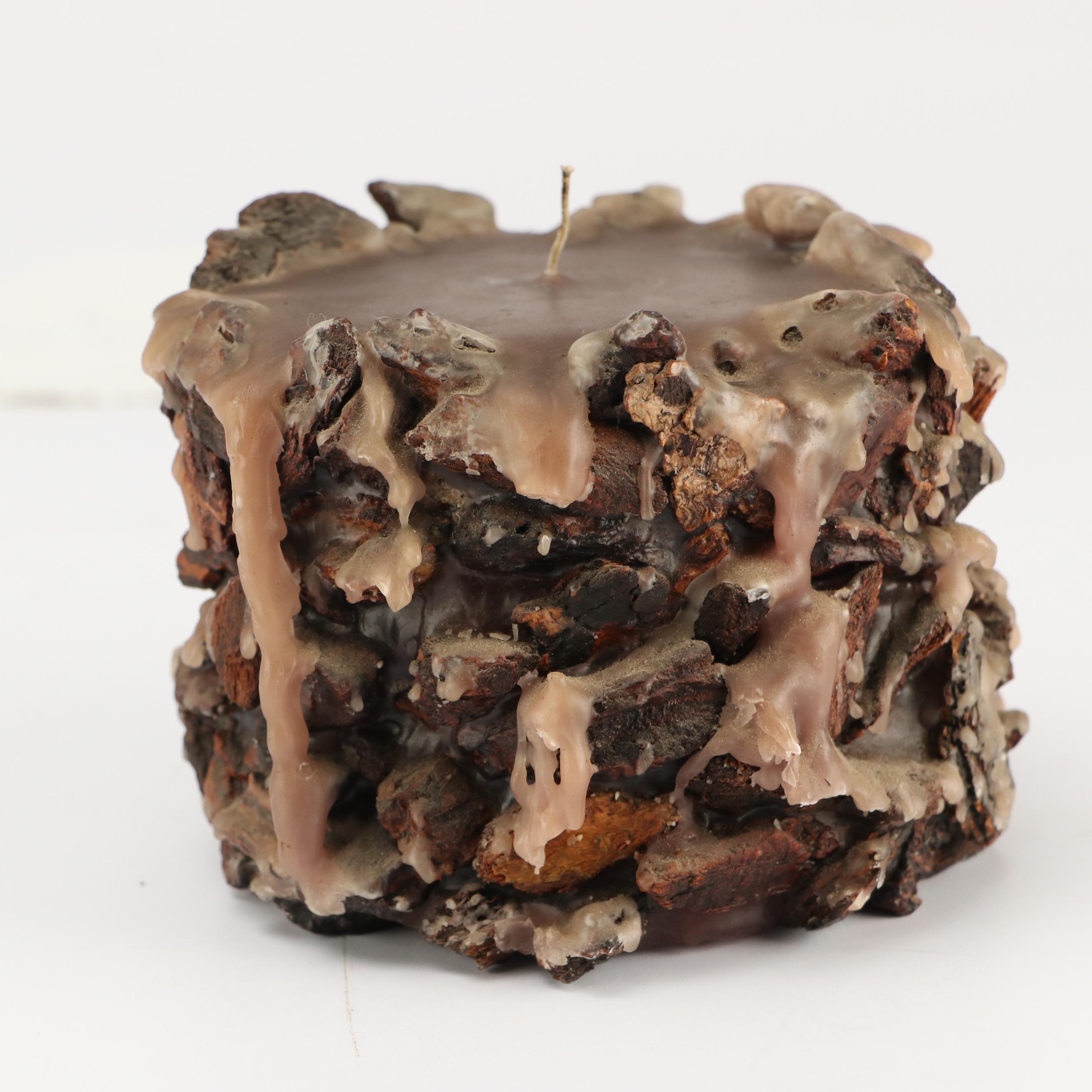 Twisted and Pillar Wax Candles with Other Wooden Candle, Late 20th Century