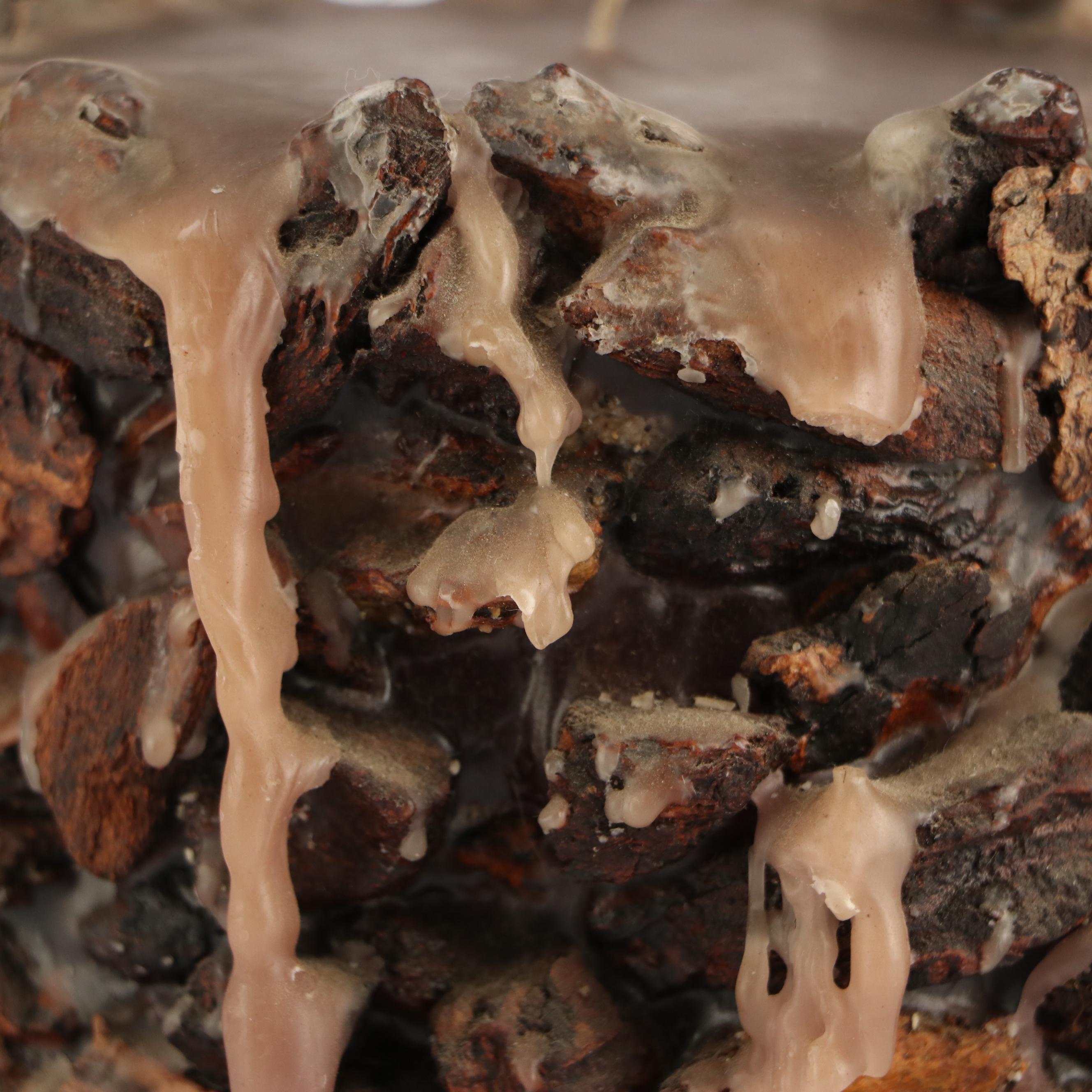 Twisted and Pillar Wax Candles with Other Wooden Candle, Late 20th Century