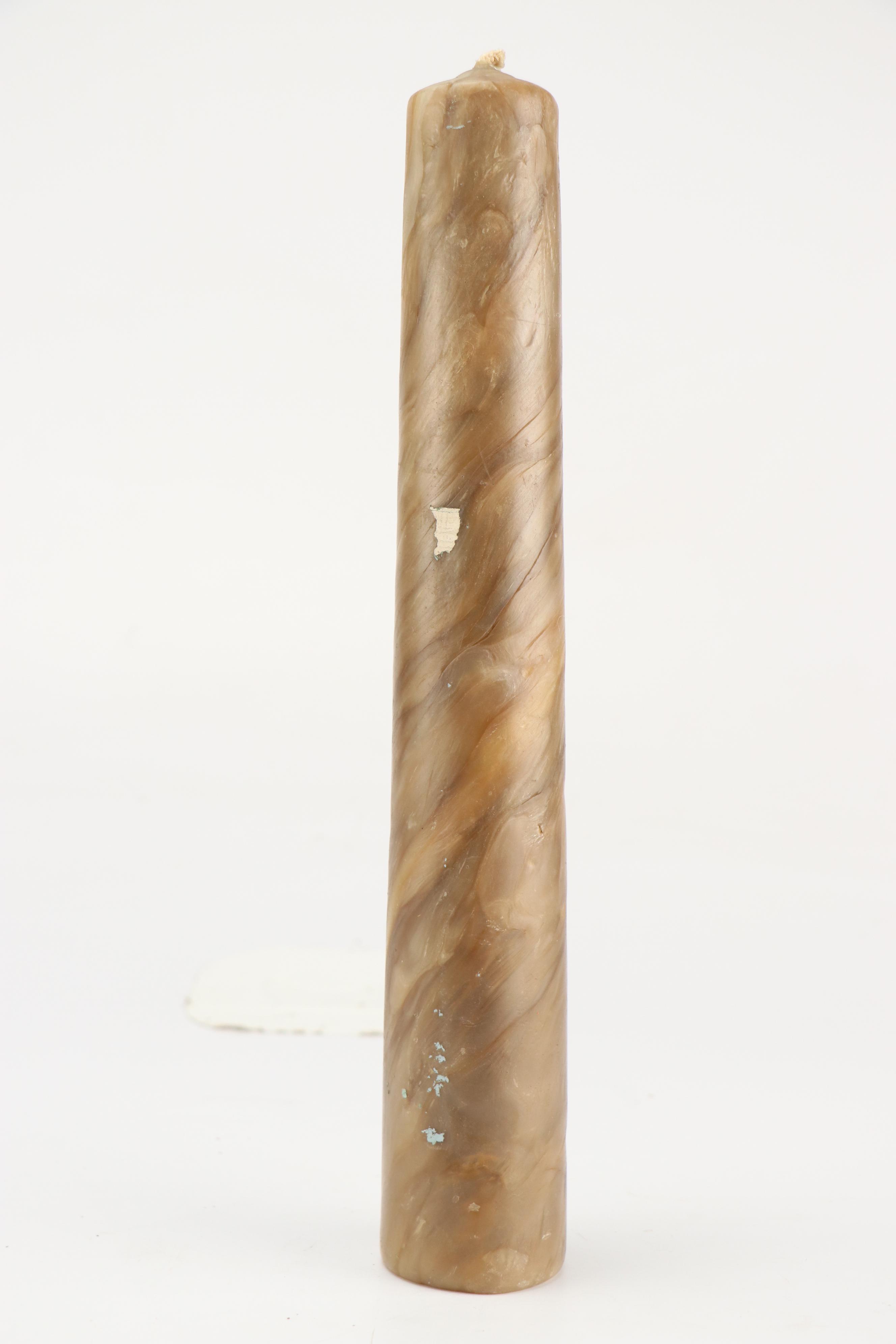 Twisted and Pillar Wax Candles with Other Wooden Candle, Late 20th Century