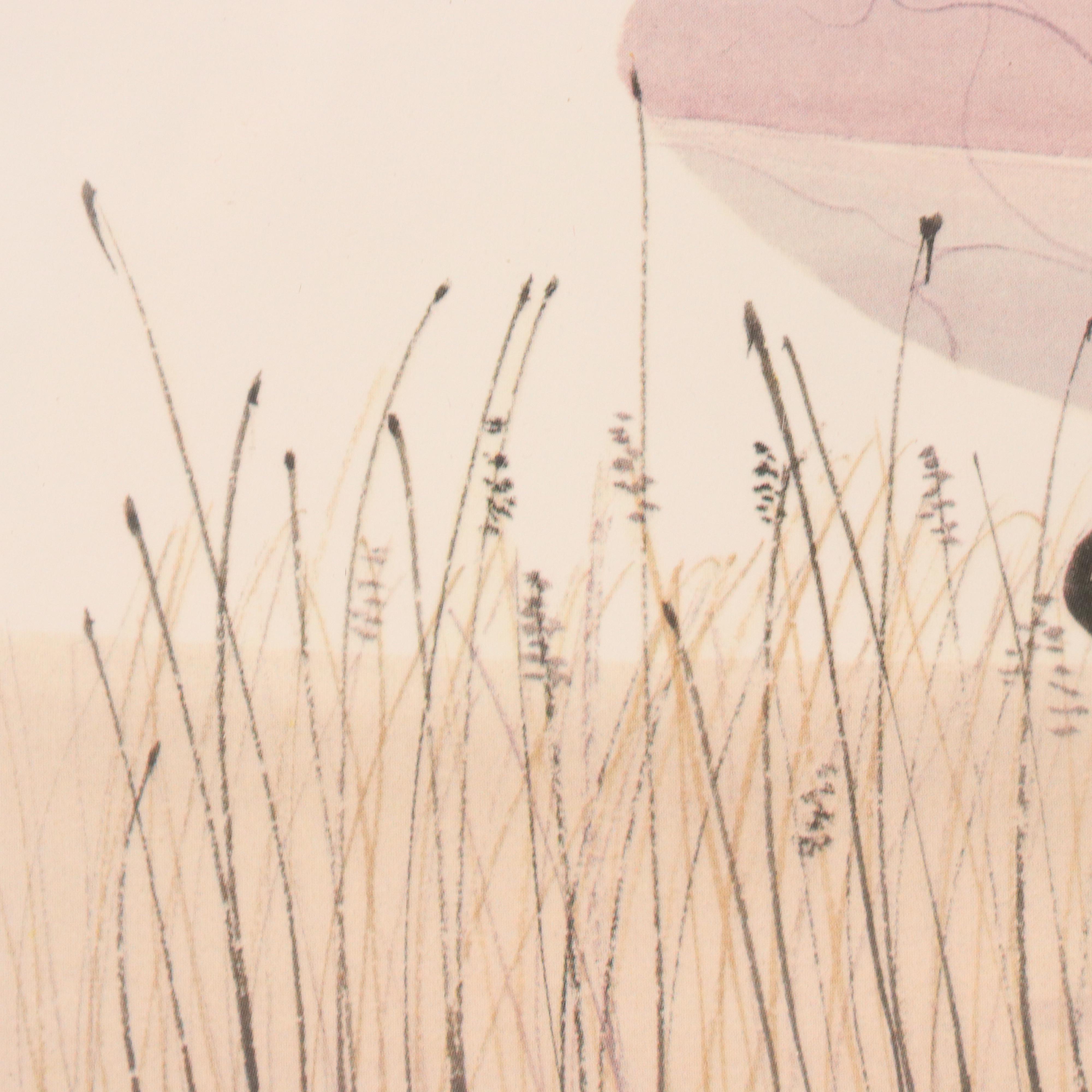 P. Buckley Moss Offset Lithograph "Evening Congregation"