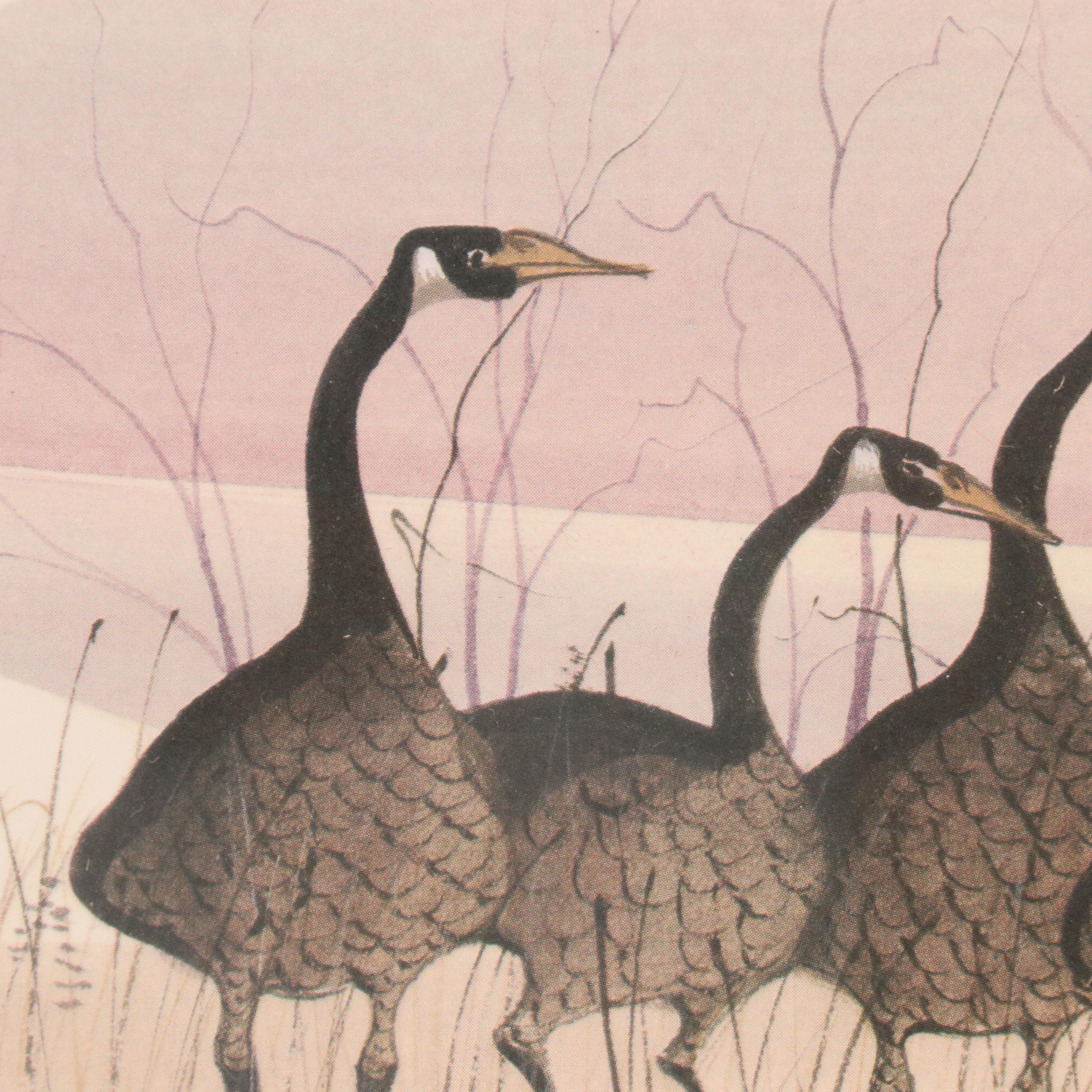 P. Buckley Moss Offset Lithograph "Evening Congregation"