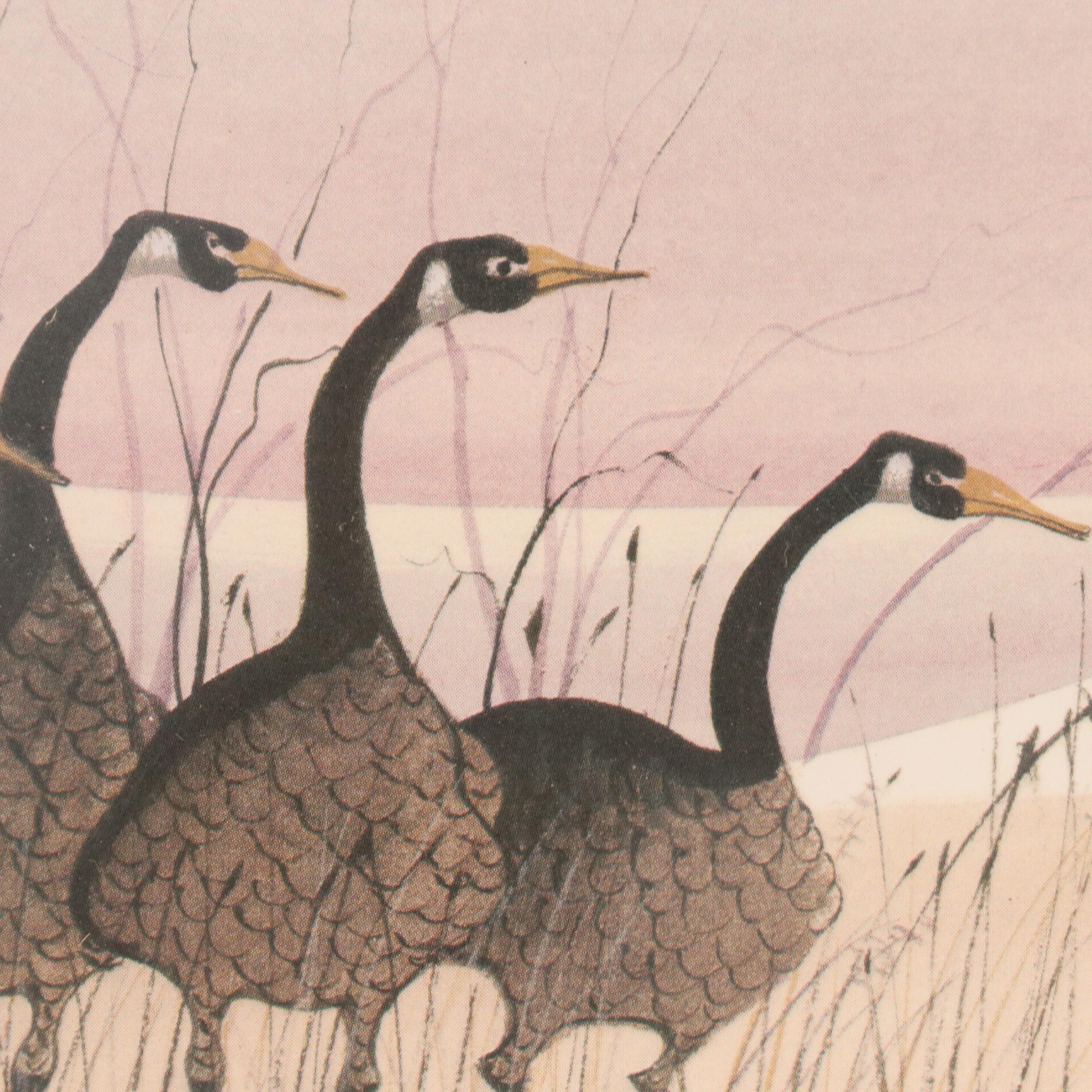 P. Buckley Moss Offset Lithograph "Evening Congregation"