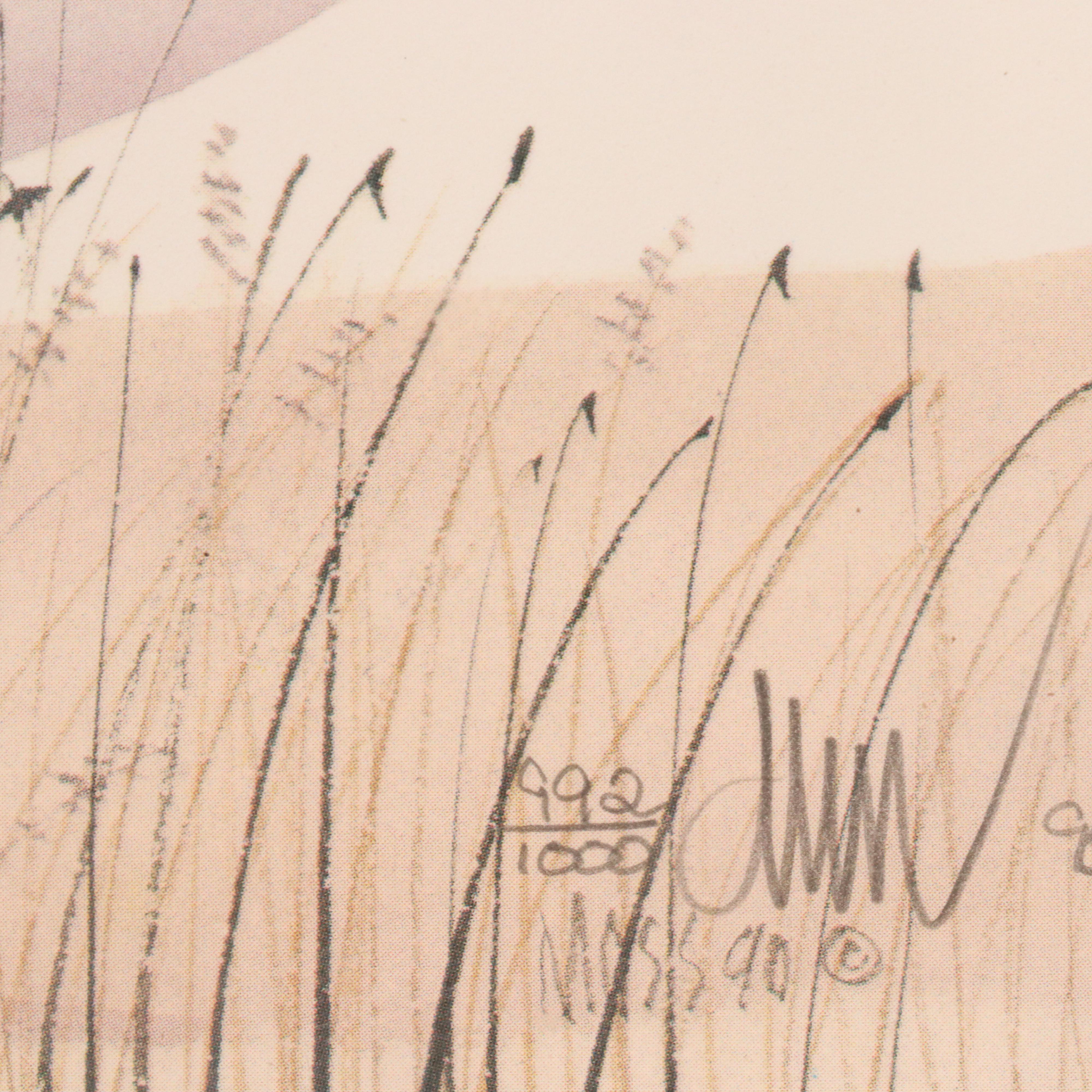 P. Buckley Moss Offset Lithograph "Evening Congregation"