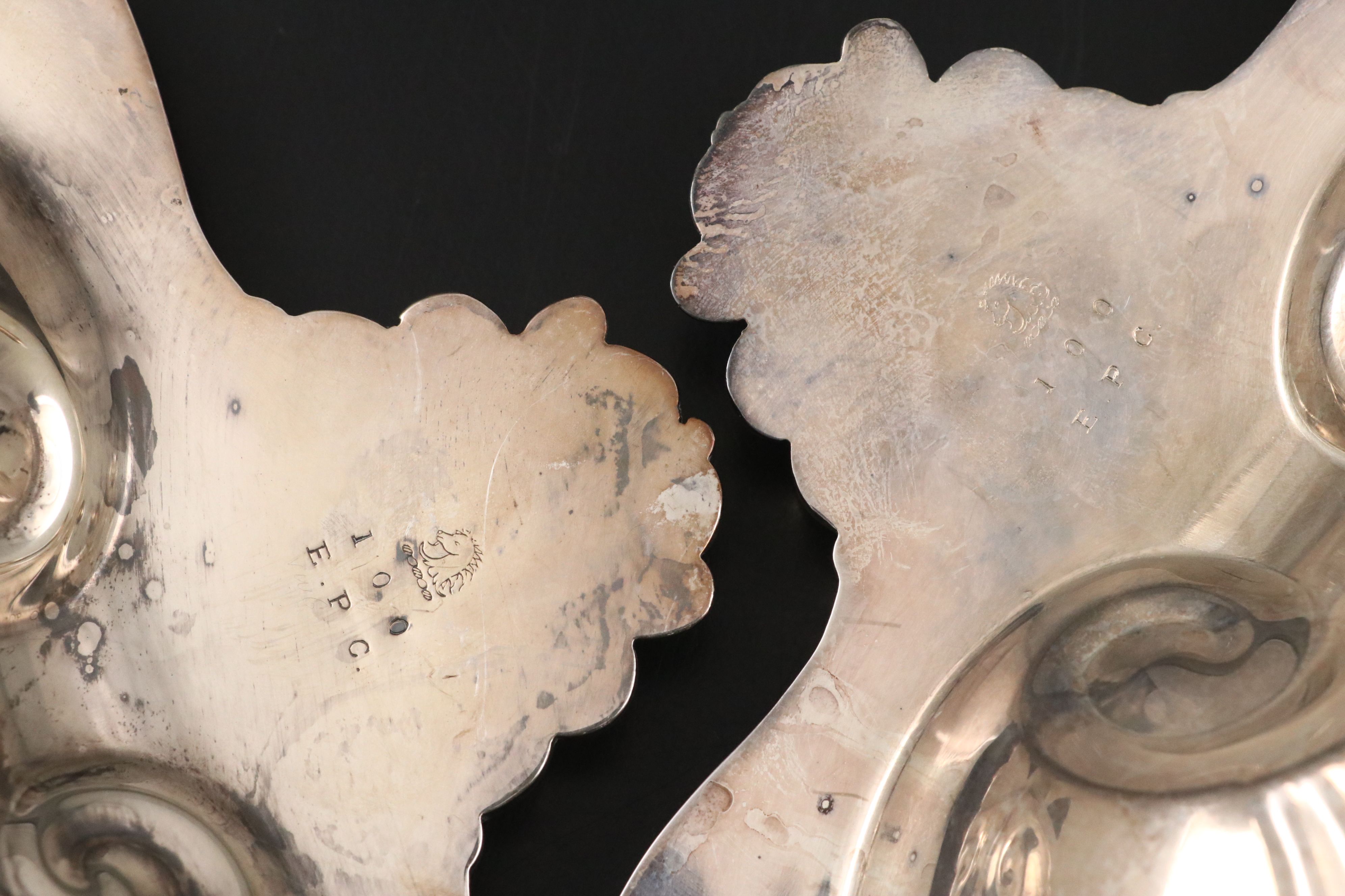 Vintage Silver Plate Leaf and Shell Shaped Dishes