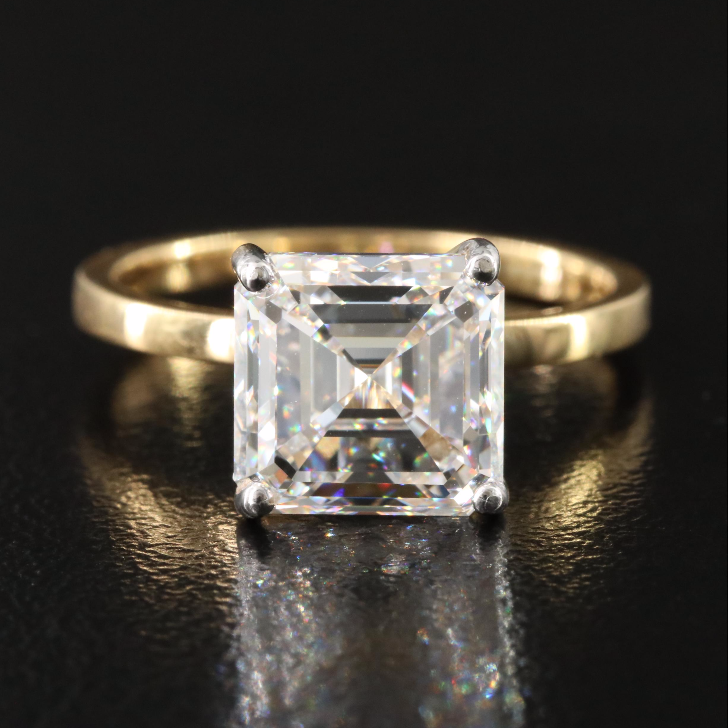 18K 3.91 CT Lab Grown Diamond Solitaire Ring with IGI Report